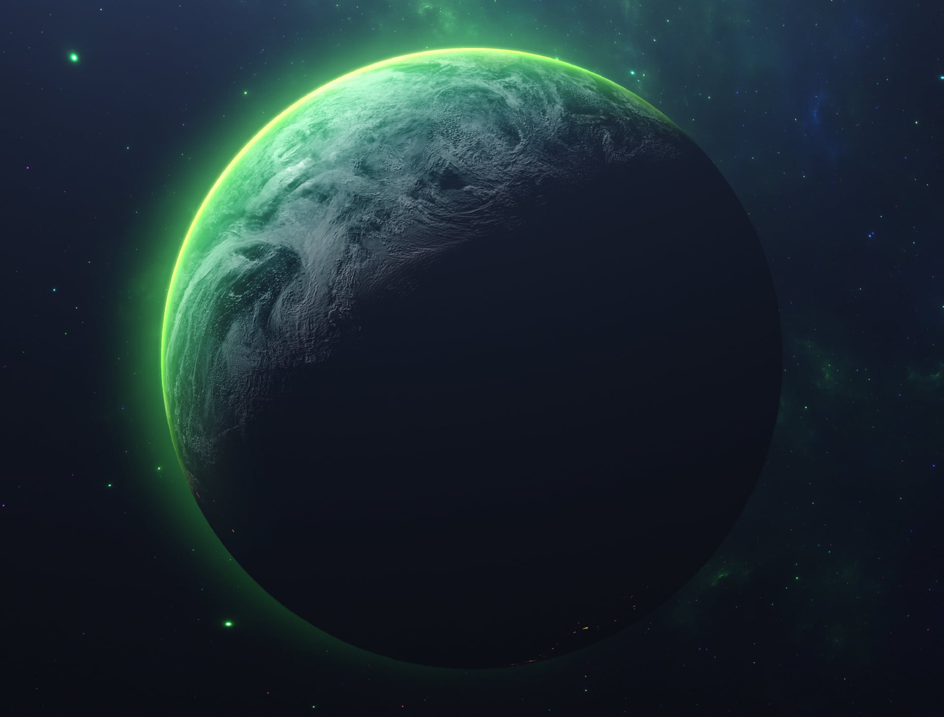 Green planet at 1024 x 1024 iPad size wallpapers HD quality