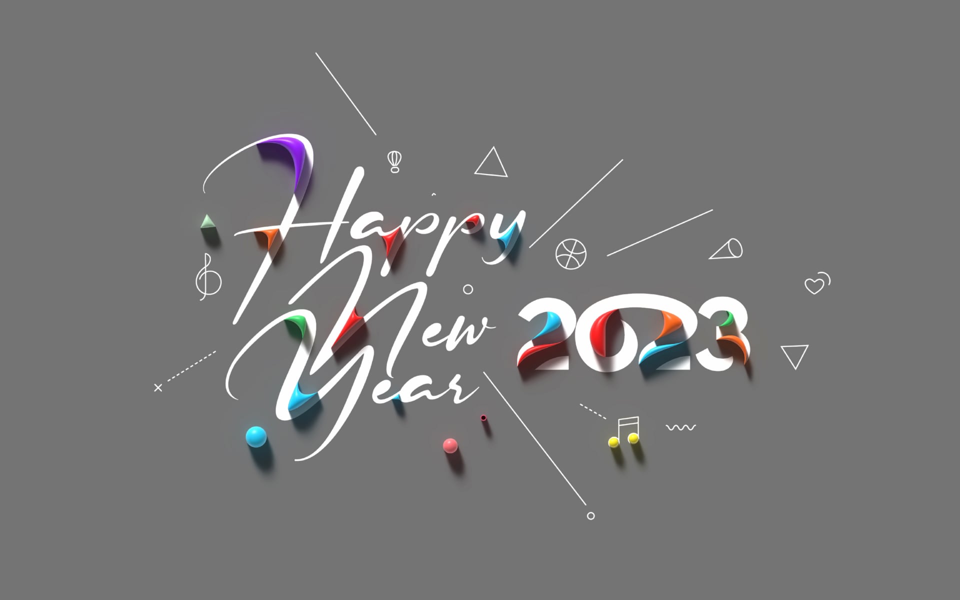 Happy New Year 2023 at 1600 x 1200 size wallpapers HD quality