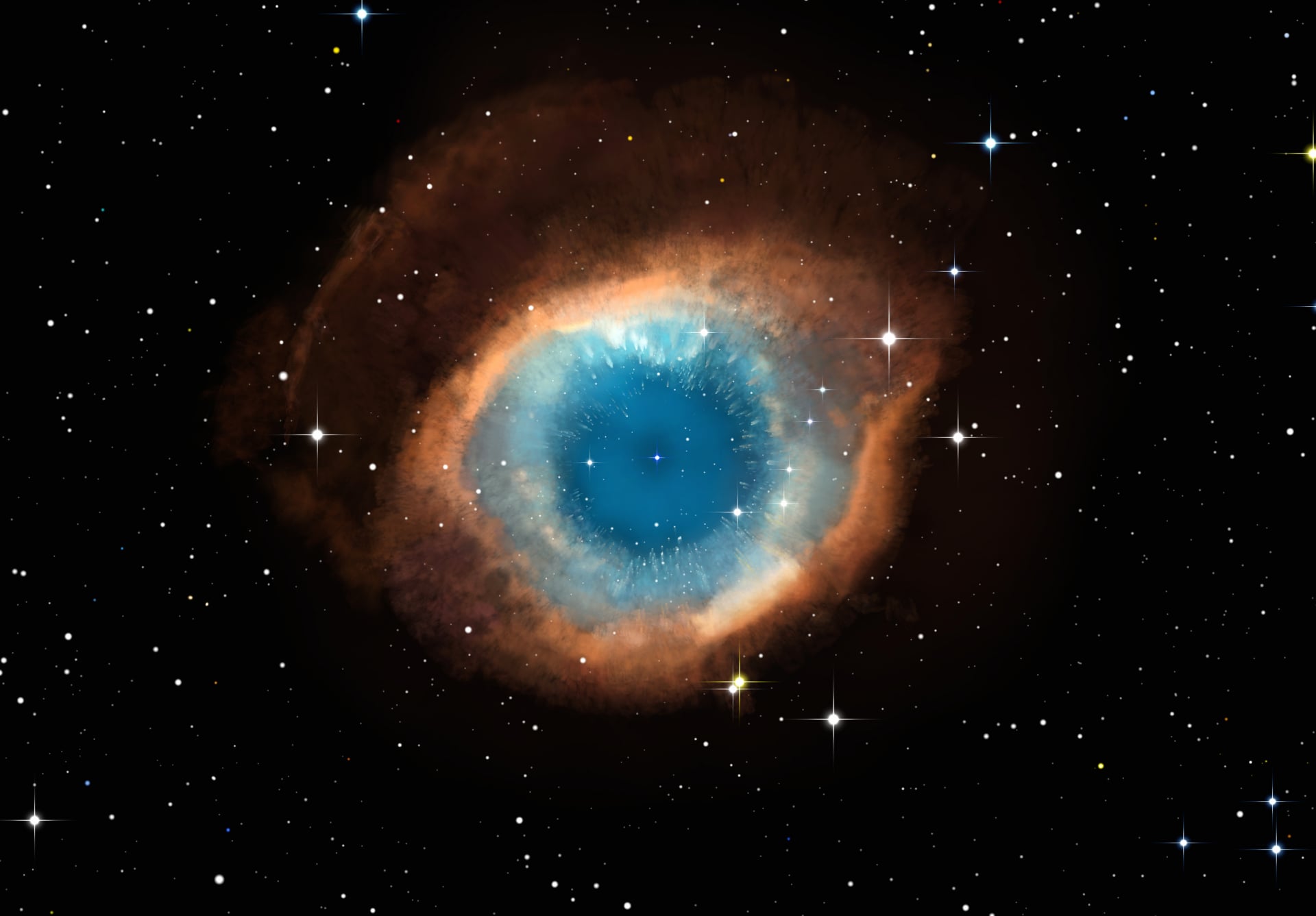 Helix Nebula at 320 x 480 iPhone size wallpapers HD quality