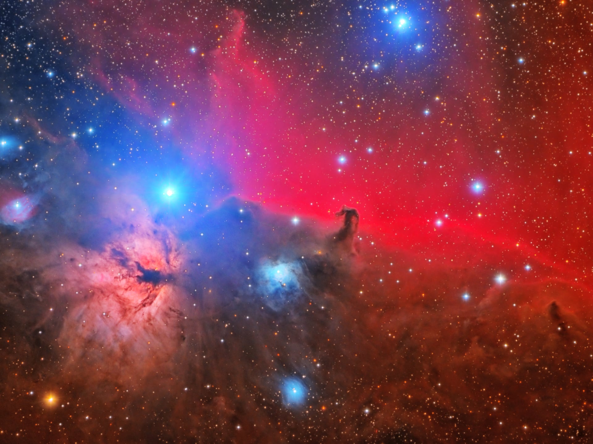 Horsehead Flame Nebula at 2048 x 2048 iPad size wallpapers HD quality