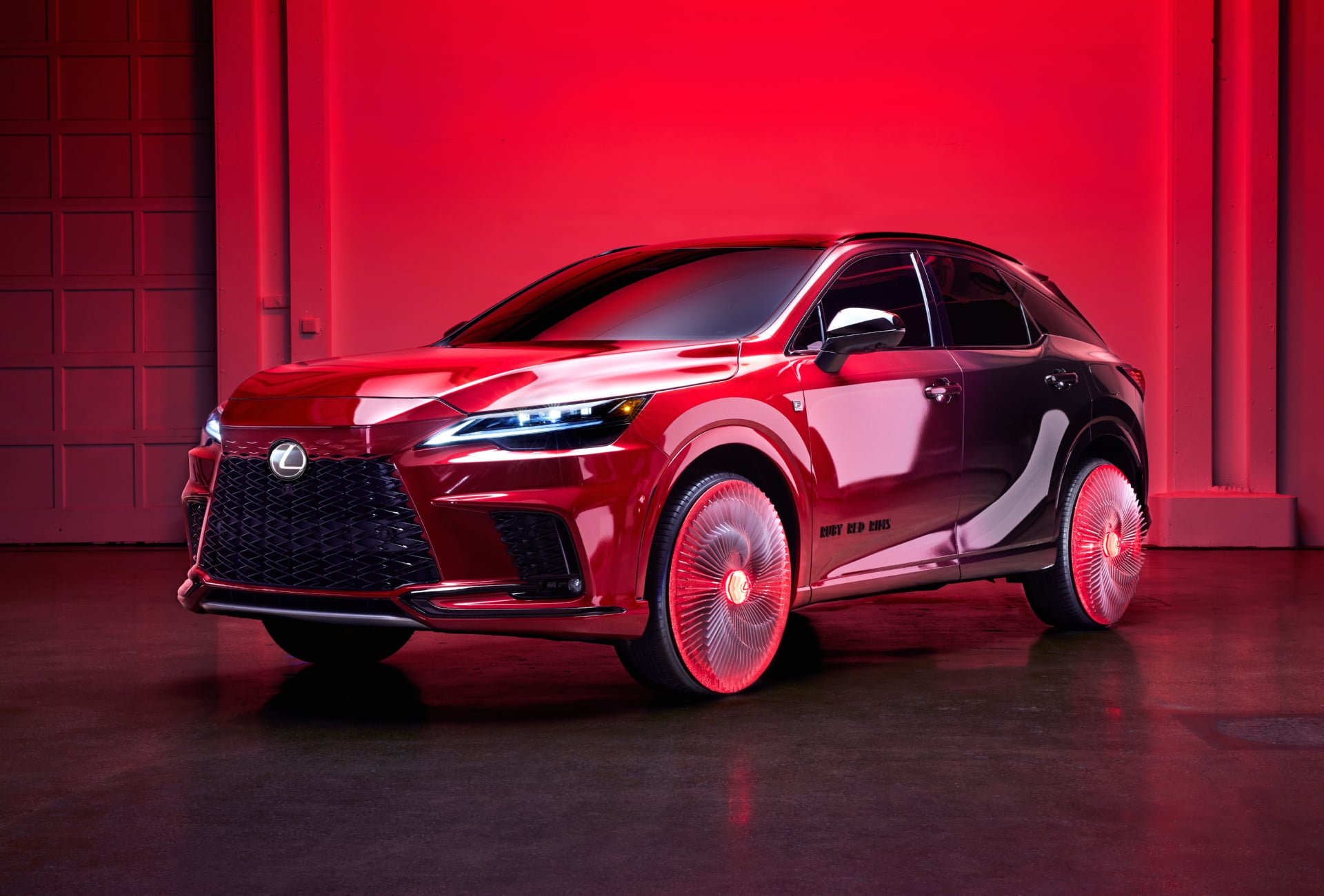 Lexus RX 500h F SPORT Ruby Red Rims wallpapers HD quality