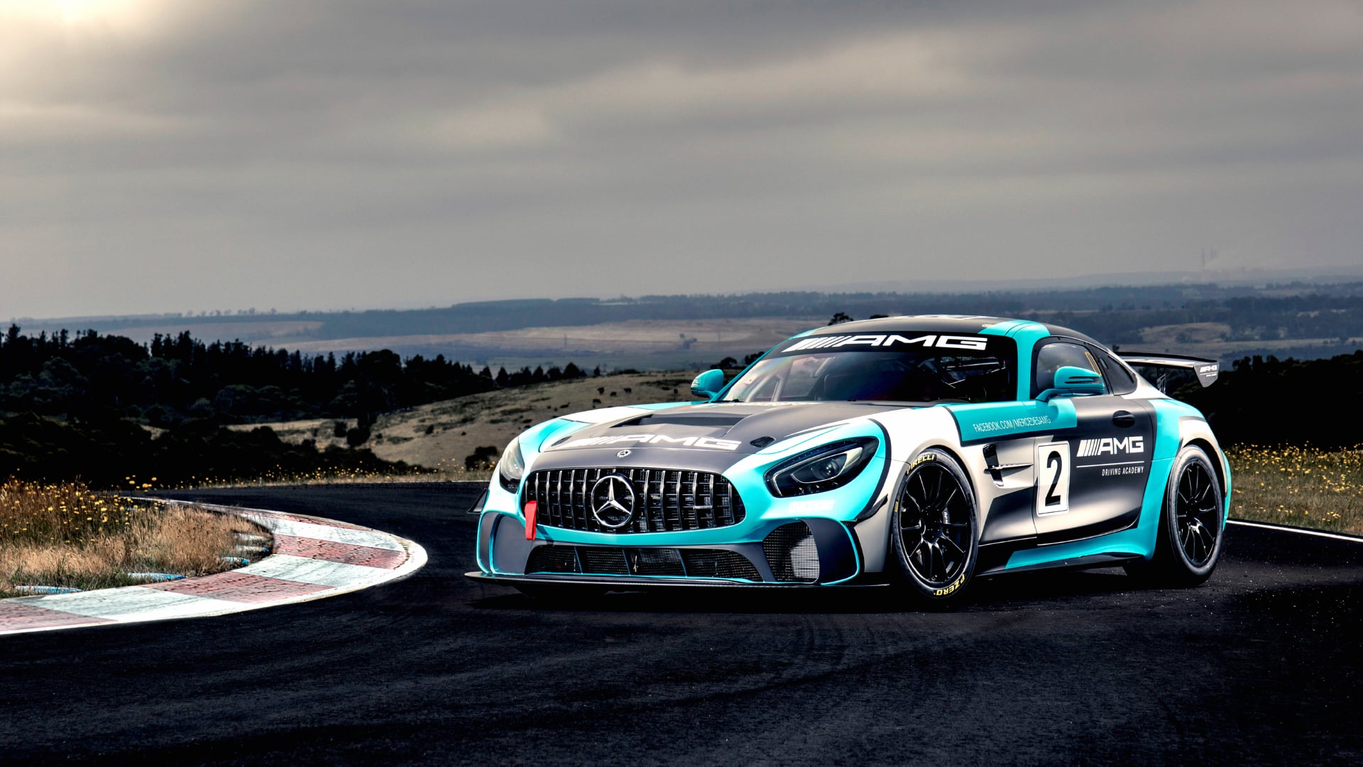 Mercedes-AMG GT4 at 1334 x 750 iPhone 7 size wallpapers HD quality