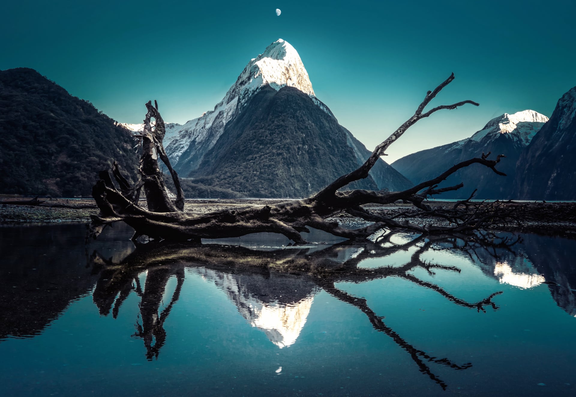 Mitre Peak at 320 x 480 iPhone size wallpapers HD quality
