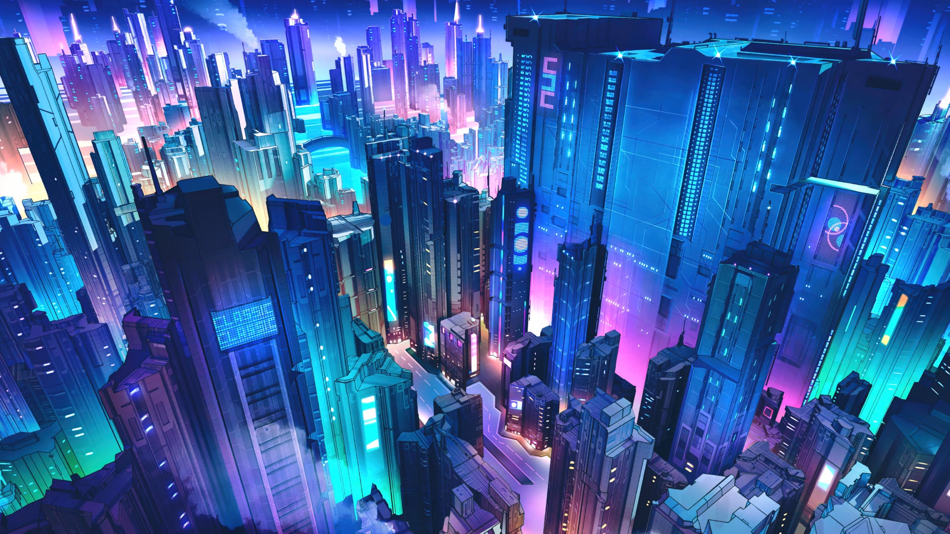 Neon city wallpapers HD quality