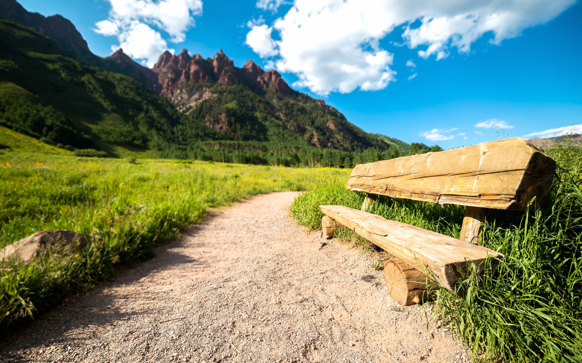 Park bench wallpapers HD quality