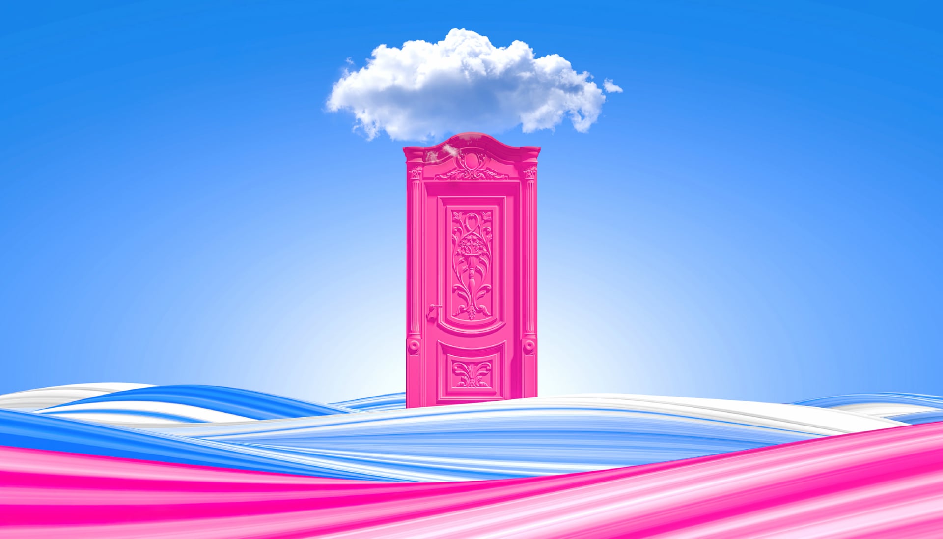 Pink door at 1024 x 1024 iPad size wallpapers HD quality