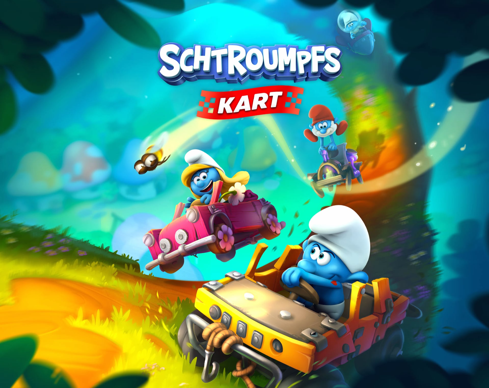 Smurfs Kart at 640 x 1136 iPhone 5 size wallpapers HD quality