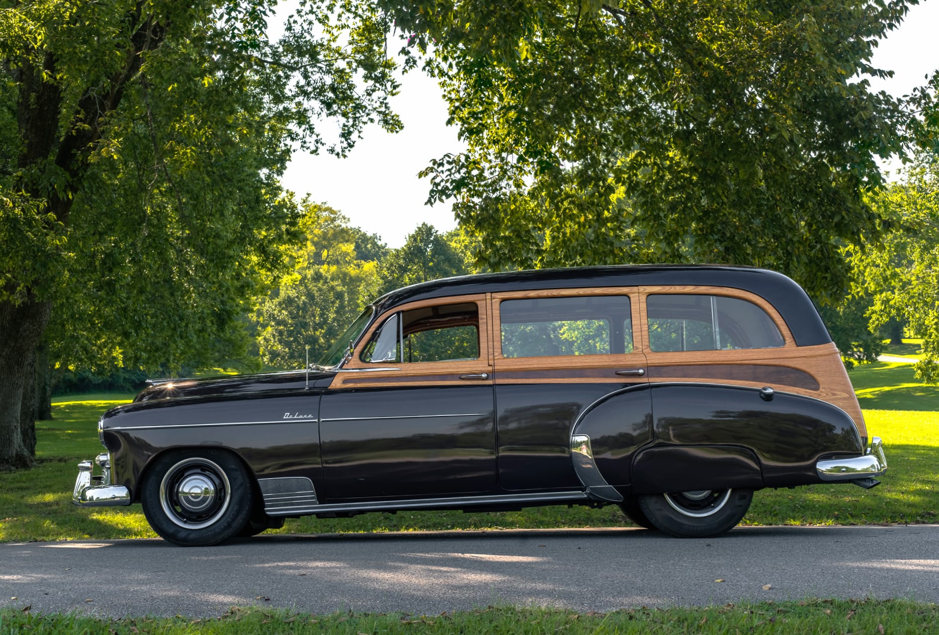 1950 Chevrolet Styleline DeLuxe Tin Woody Wagon - Image Abyss wallpapers HD quality