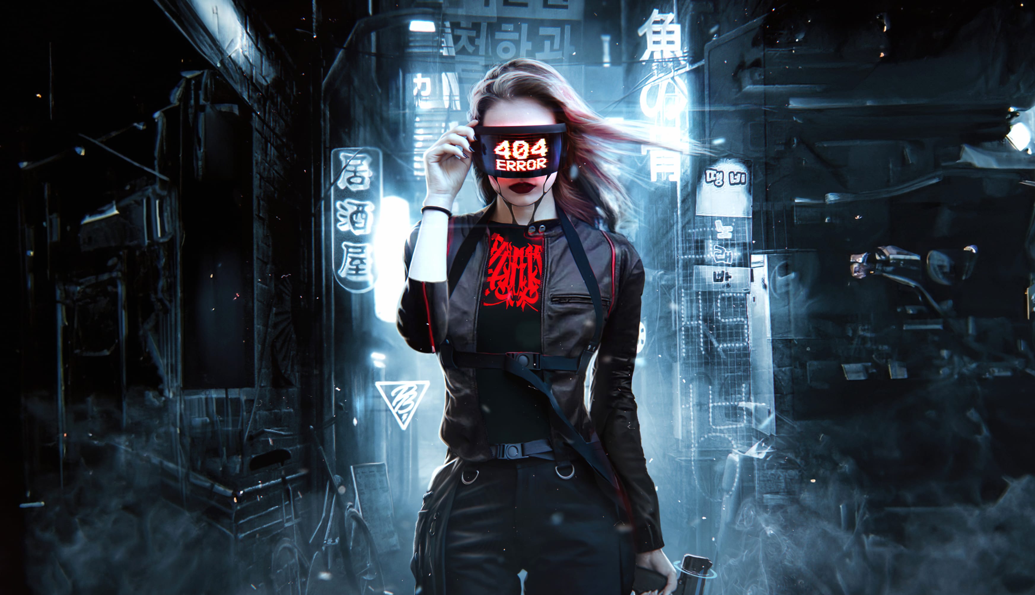 404 Error Cyberpunk girl wallpapers HD quality