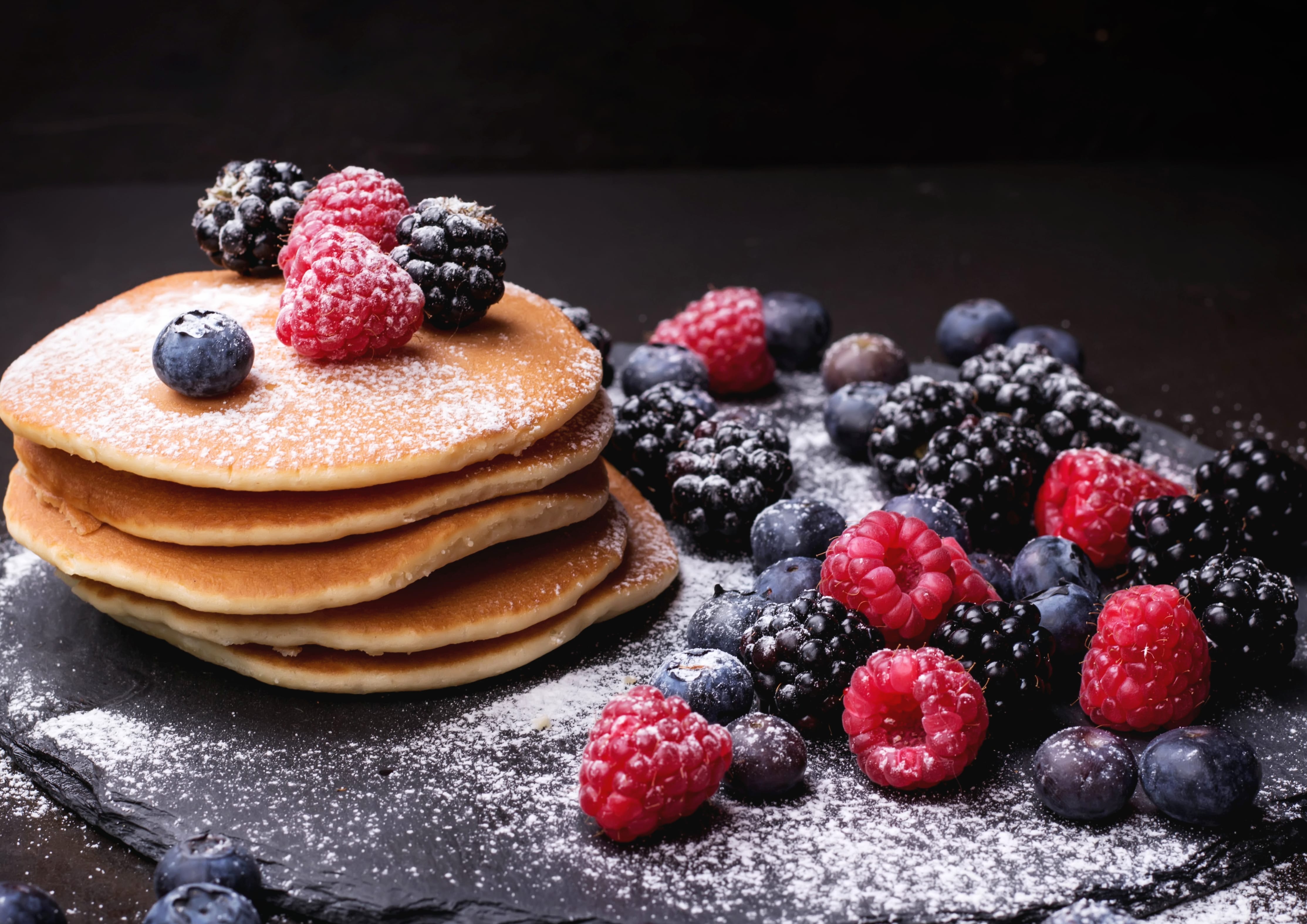 4K Ultra HD Berry Pancake Breakfast wallpapers HD quality