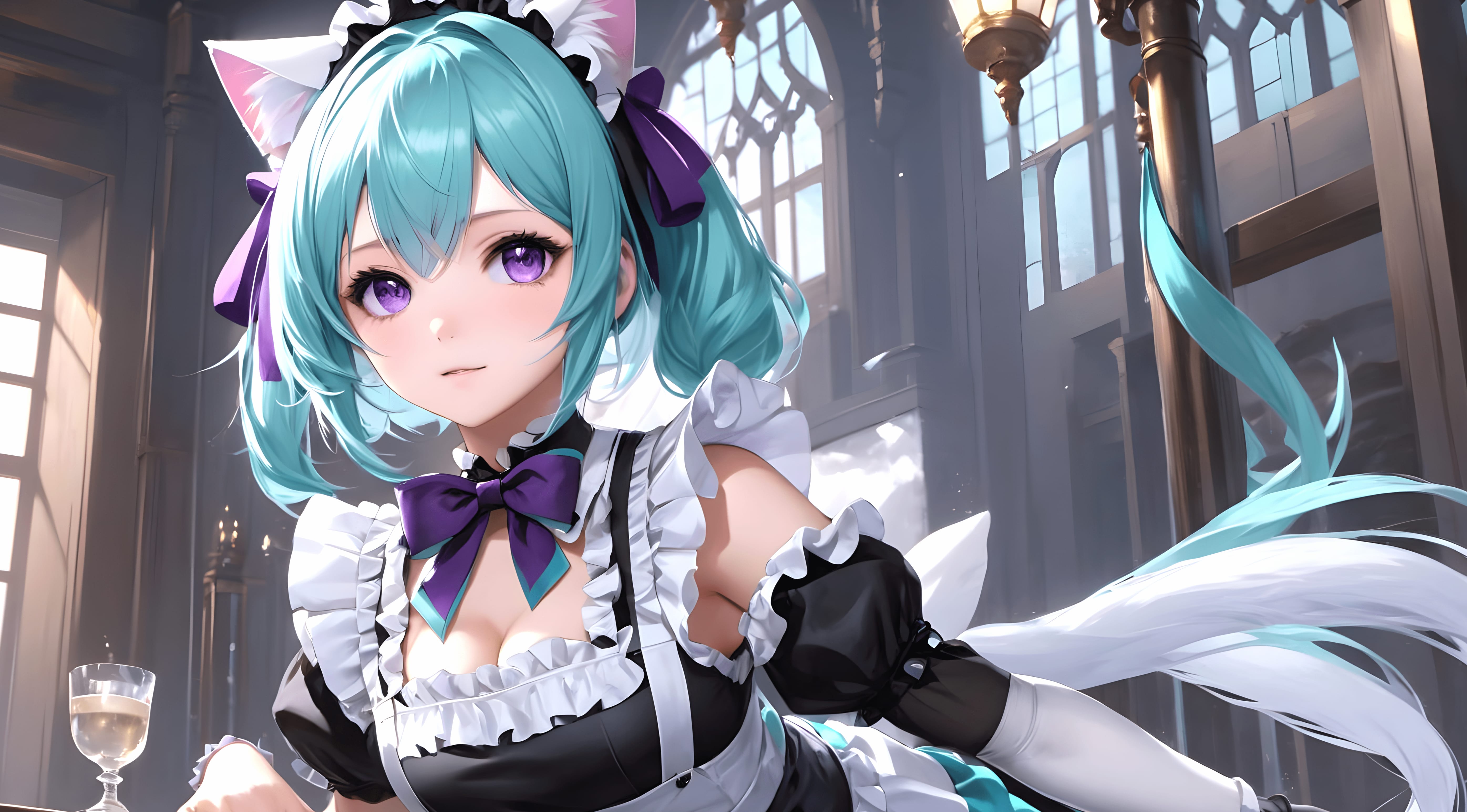 4K Ultra HD Cat Girl Maid Anime Wallpaper wallpapers HD quality