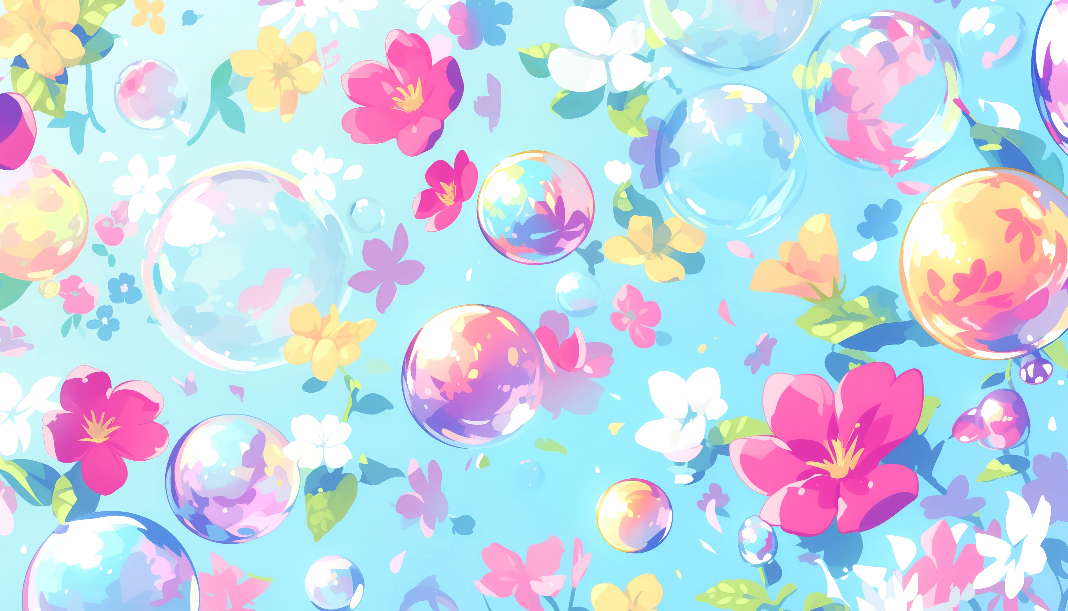 4K Ultra HD Flower Bubbles Wallpaper at 640 x 960 iPhone 4 size wallpapers HD quality