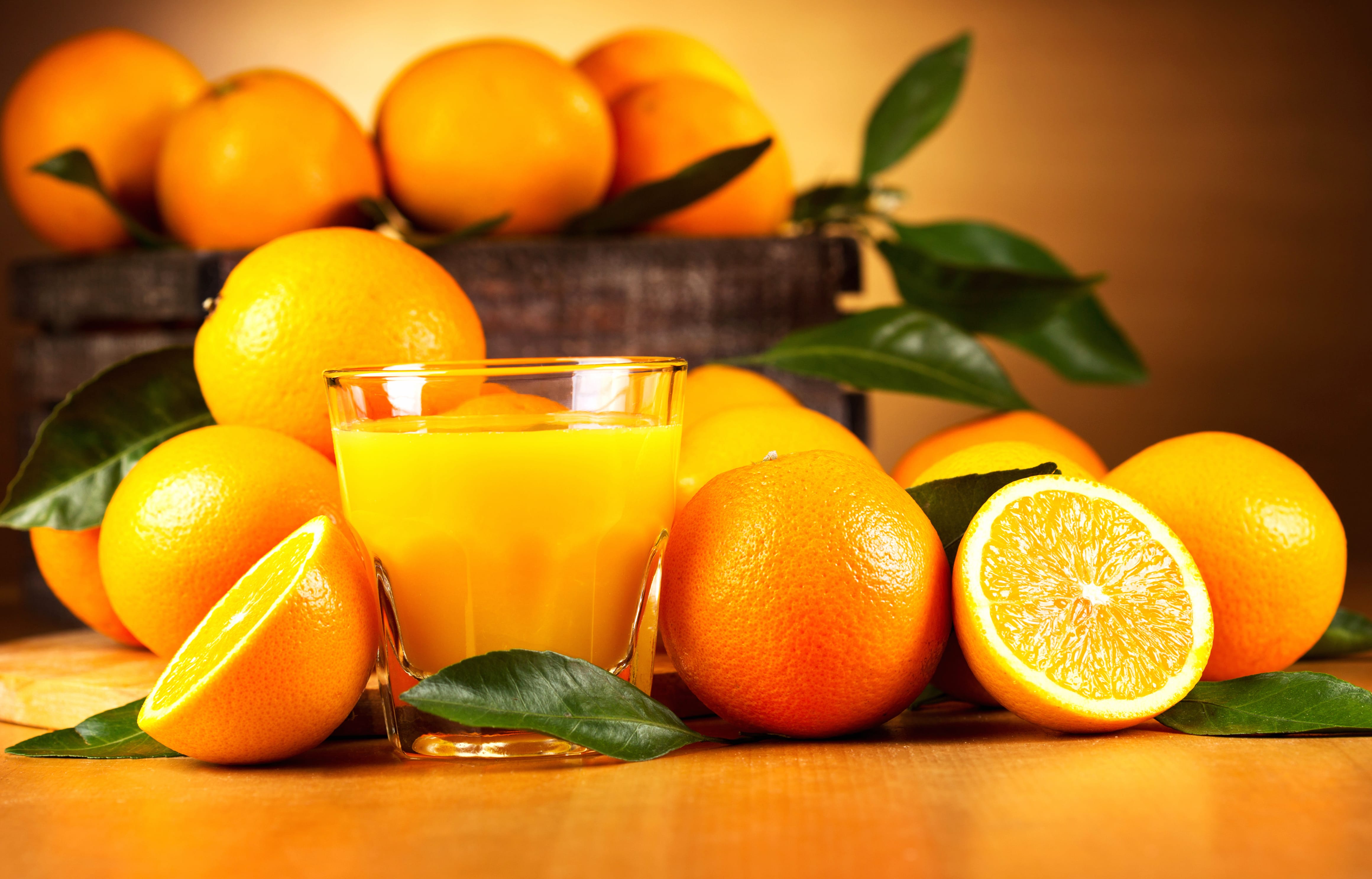 4K Ultra HD Orange Juice Delight wallpapers HD quality