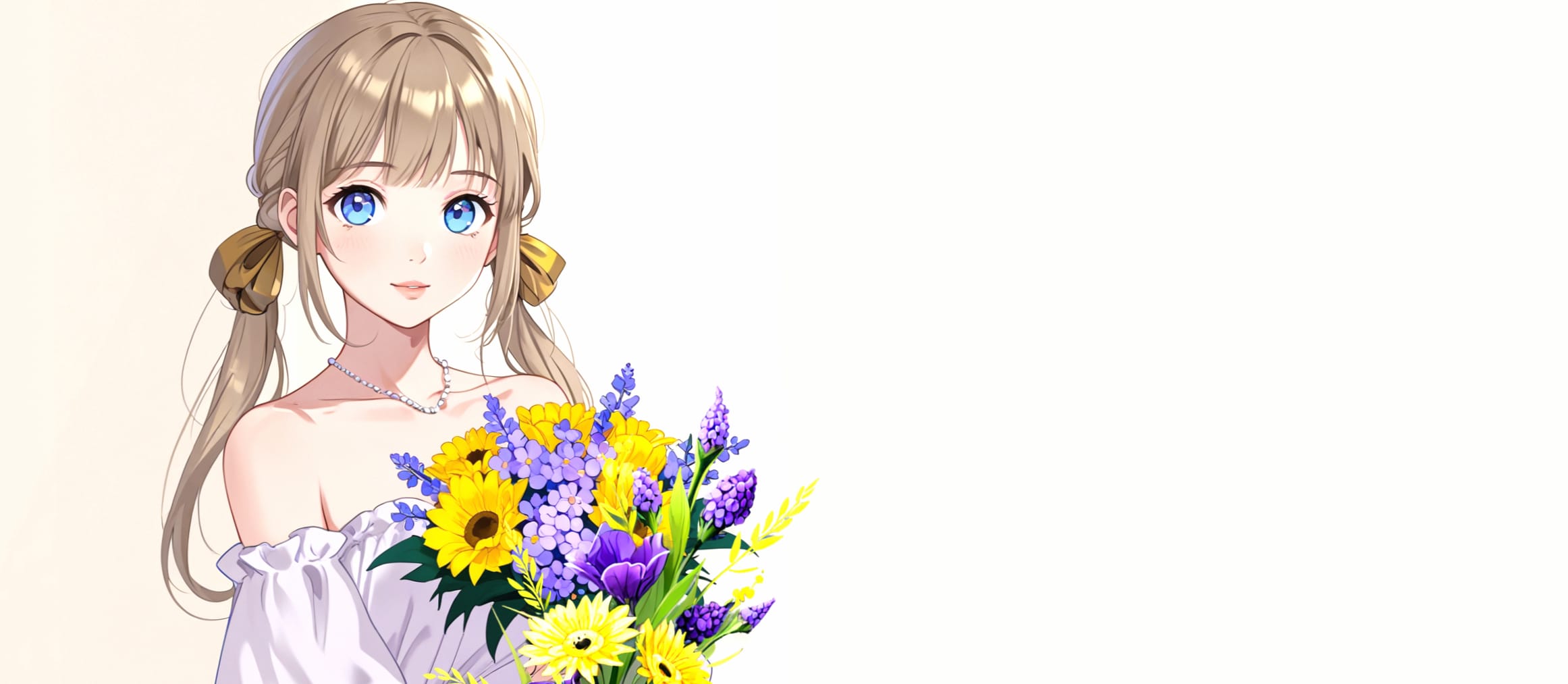 a girl with flowers wallpapers HD quality