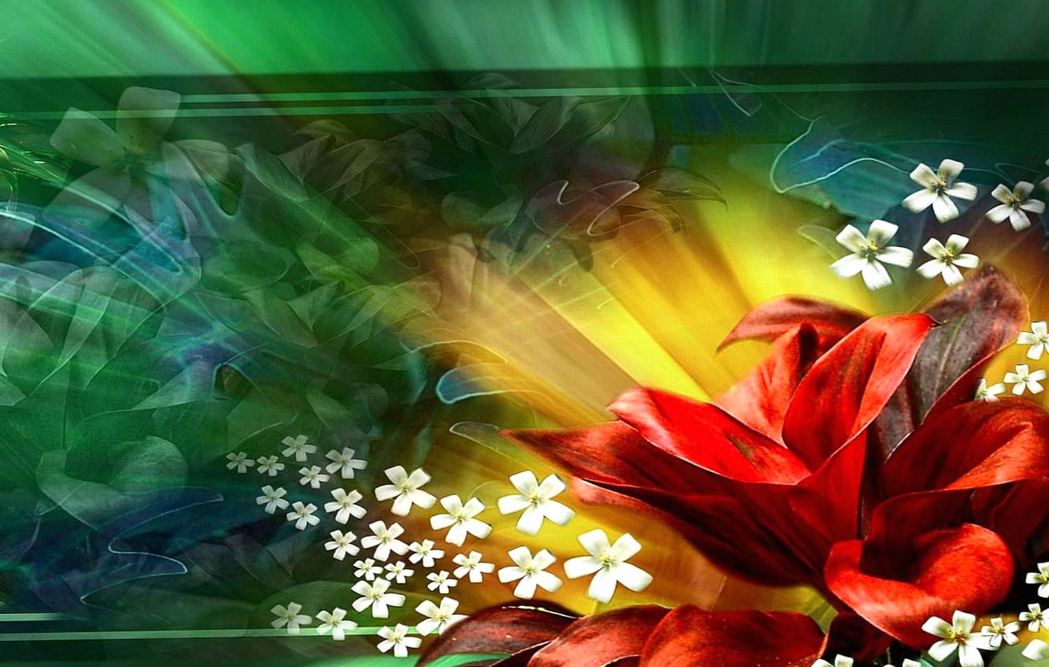 Abstract Flower Art at 320 x 480 iPhone size wallpapers HD quality