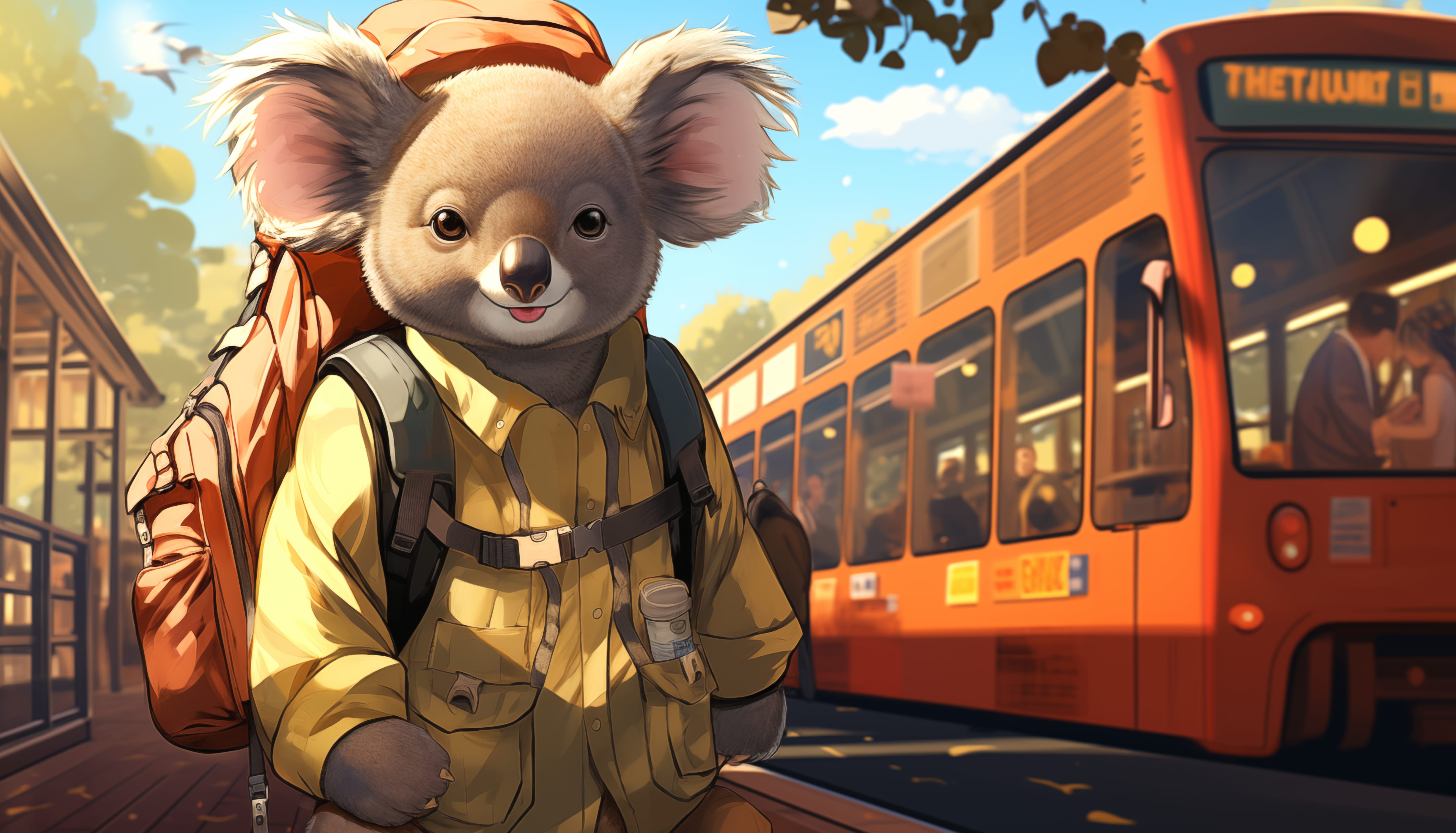 Adventurous Koala - Urban Journey Theme at 1600 x 1200 size wallpapers HD quality