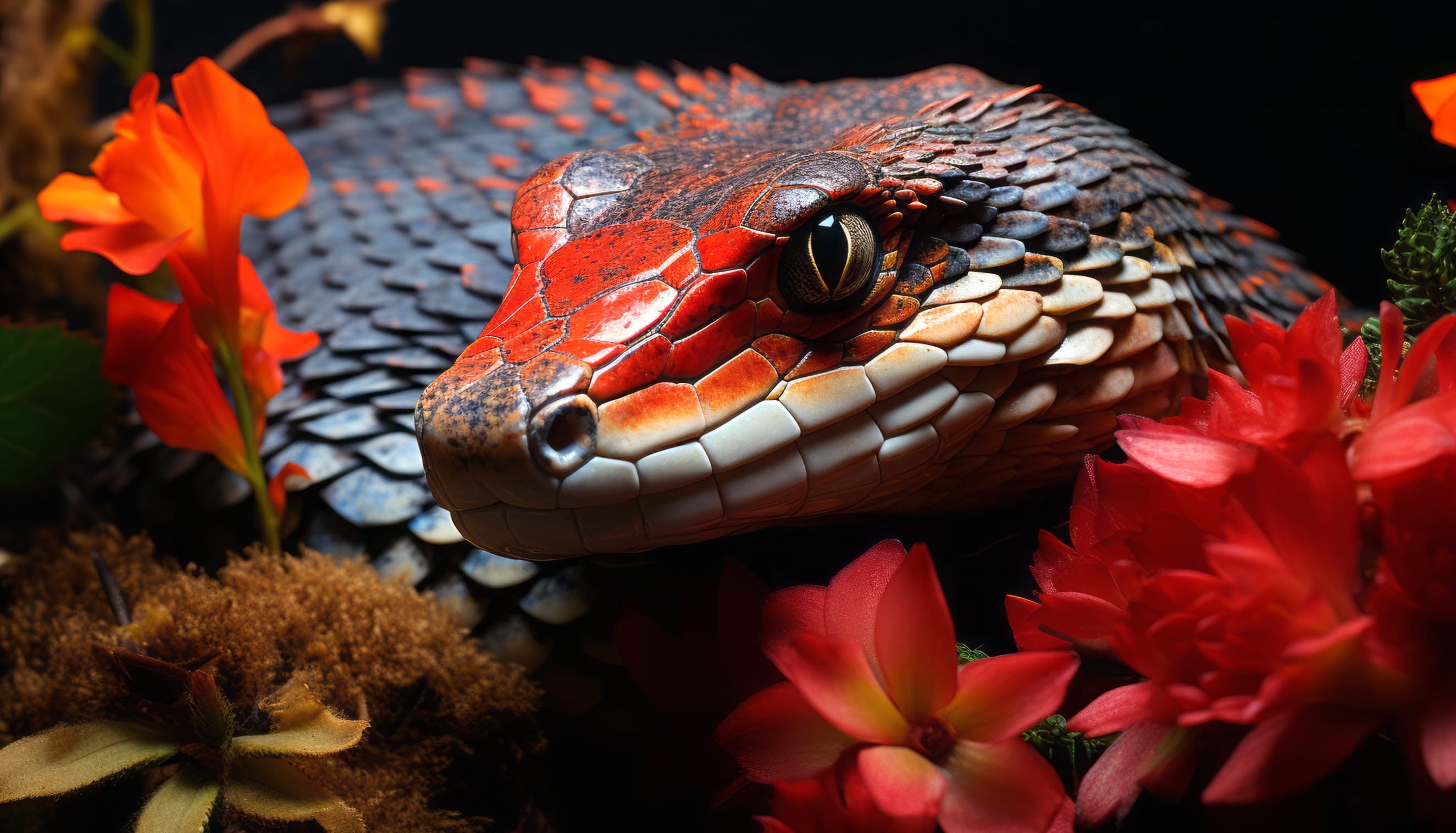 AI-Generated Vivid Snake wallpapers HD quality