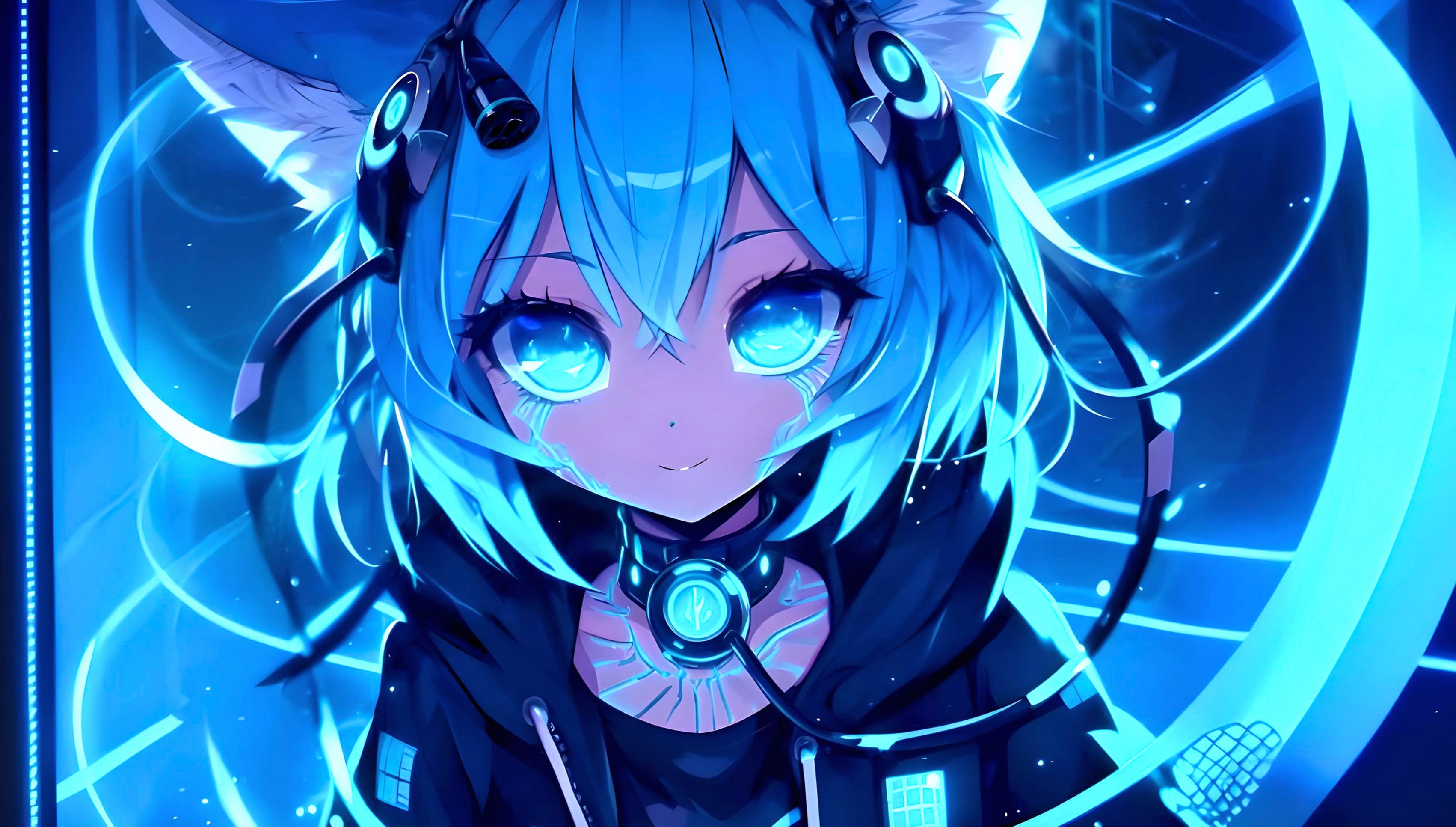 AI Art Cyberpunk Anime Girl Anime Girl at 640 x 960 iPhone 4 size wallpapers HD quality