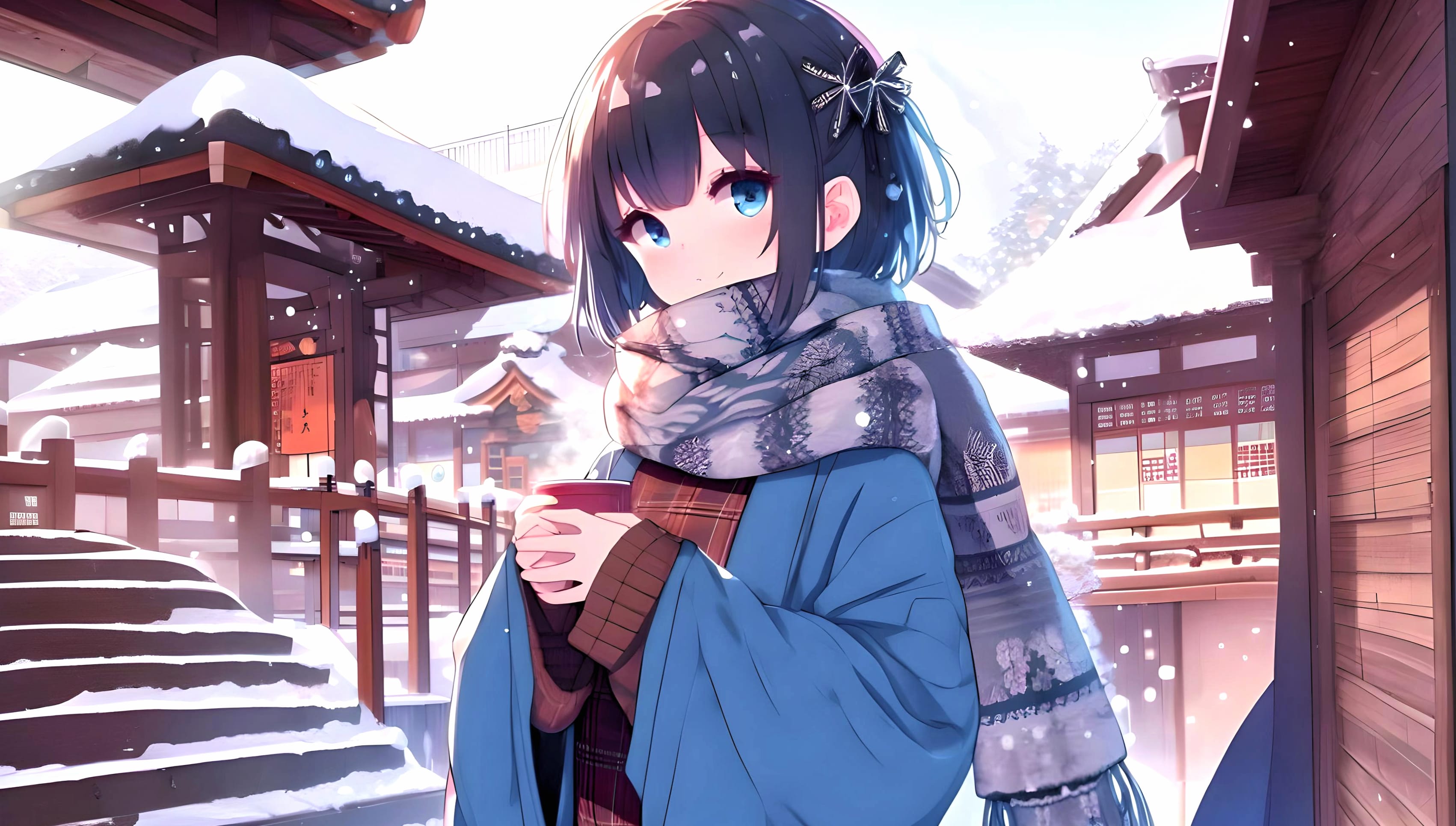 AI Art Winter Anime Girl Anime Girl wallpapers HD quality