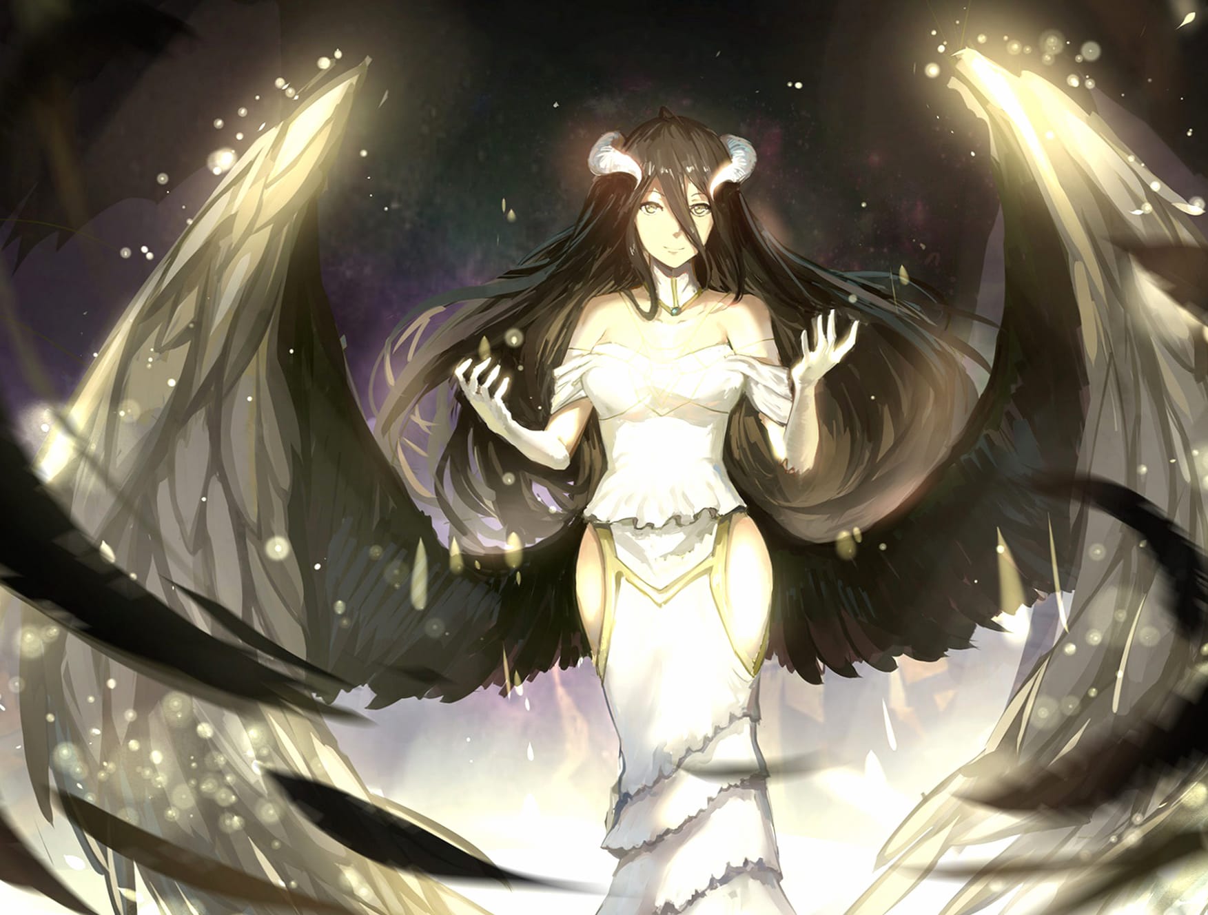 Albedo Enlightened Overlord HD Anime Wallpaper at 2048 x 2048 iPad size wallpapers HD quality