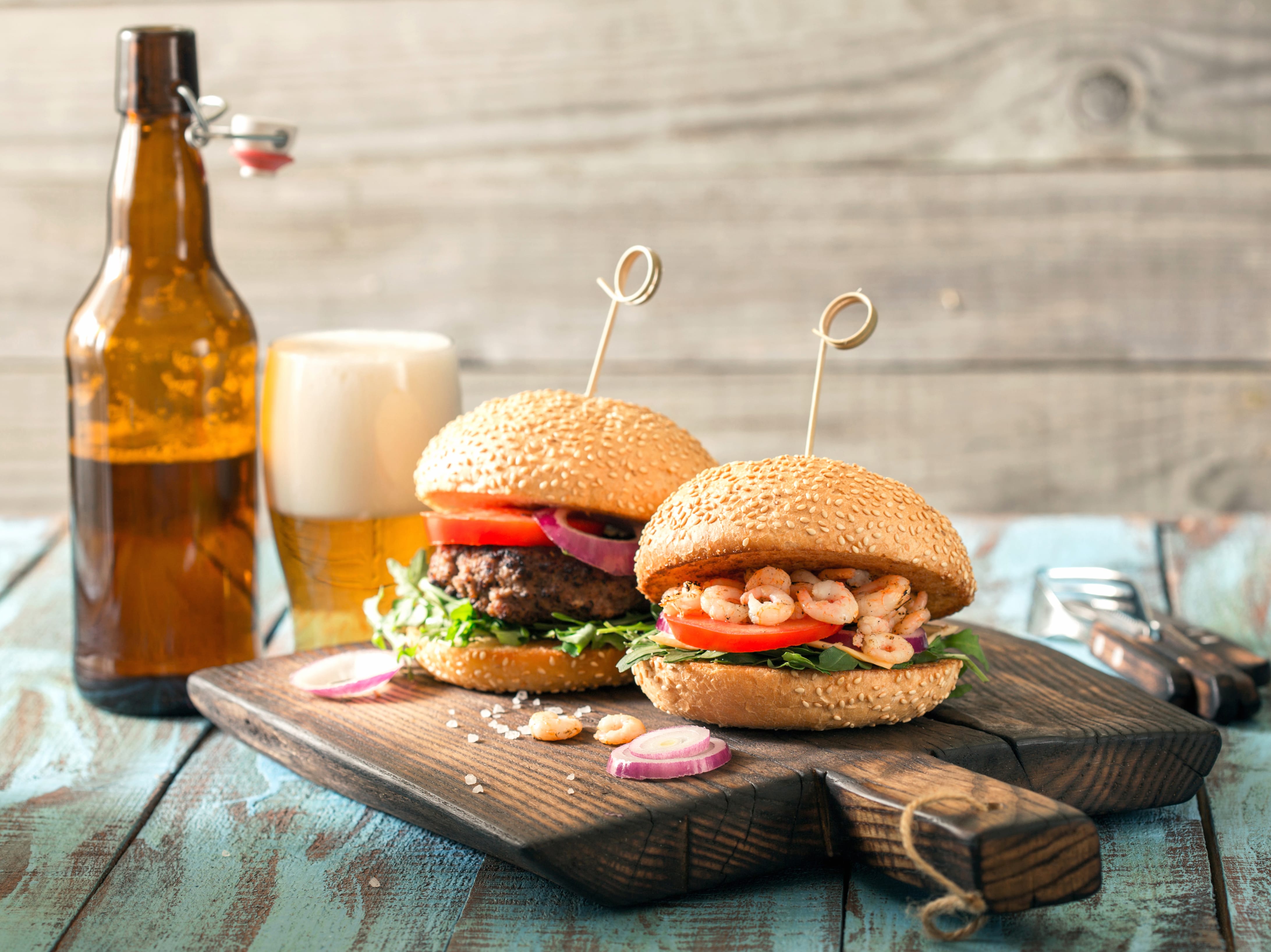 Alcohol Drink Beer Still Life Food Burger wallpapers HD quality