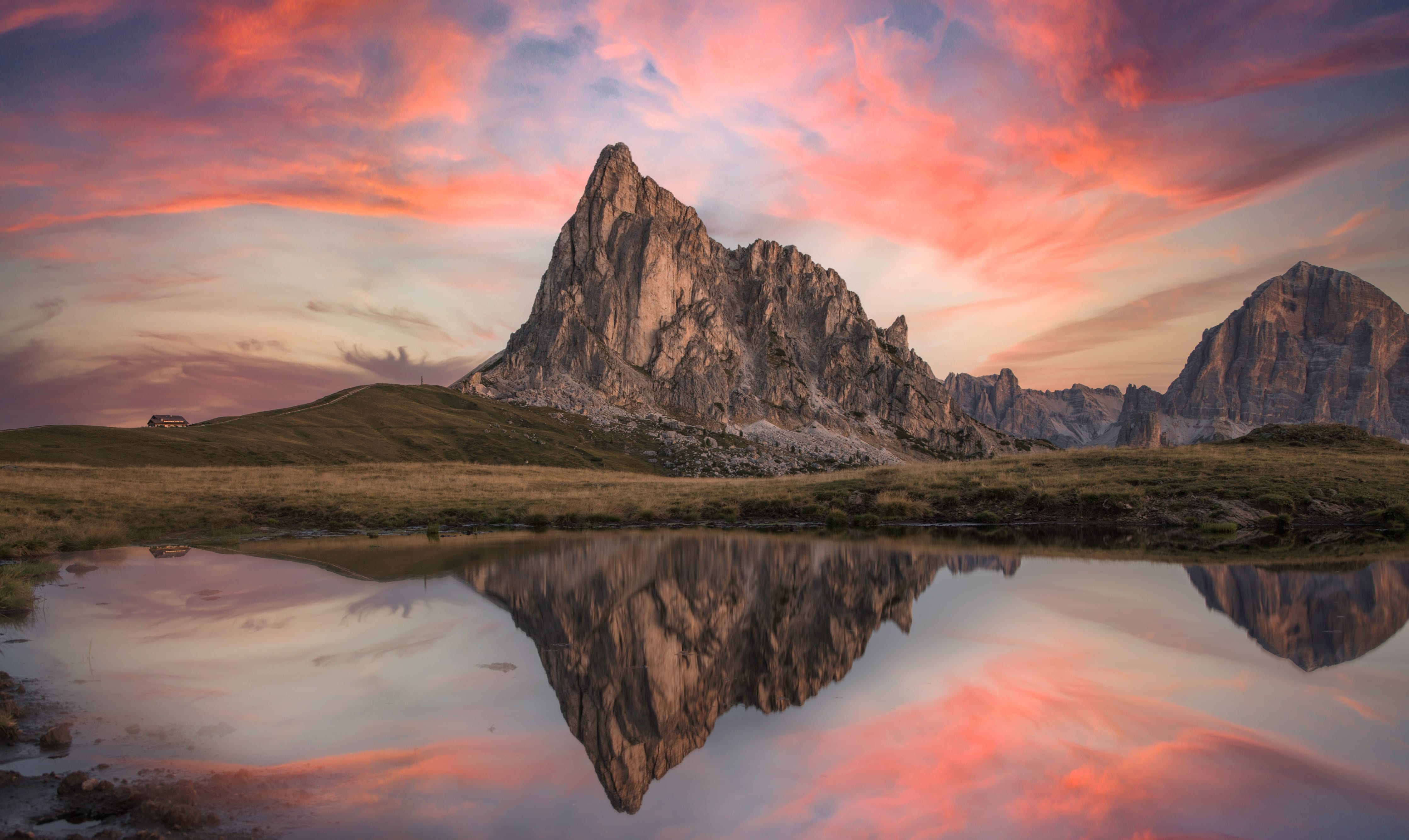 Alps Mountain Nature Reflection at 320 x 480 iPhone size wallpapers HD quality