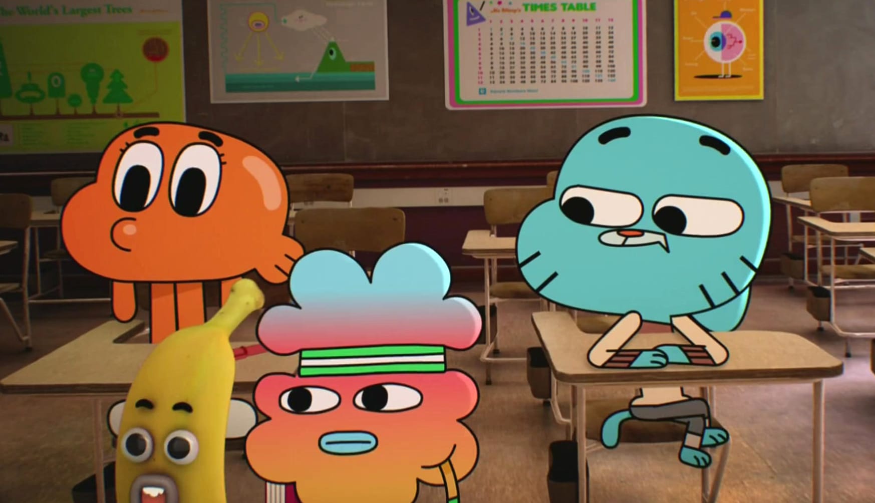 Amazing World of Gumball - Gumball & Darwin Classroom Scene at 1536 x 864 HD size wallpapers HD quality