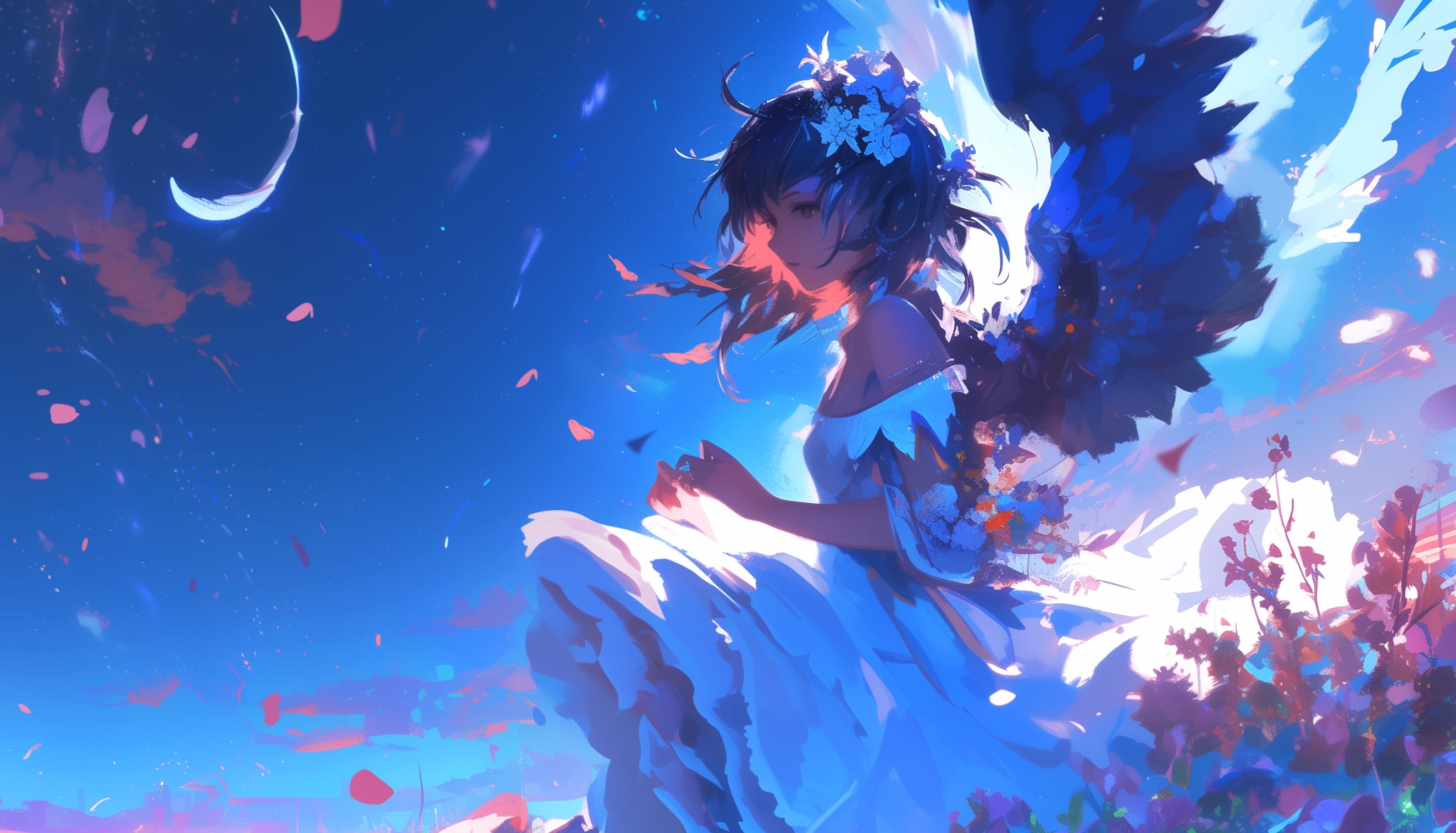 Anime Angel Girl at 1536 x 864 HD size wallpapers HD quality