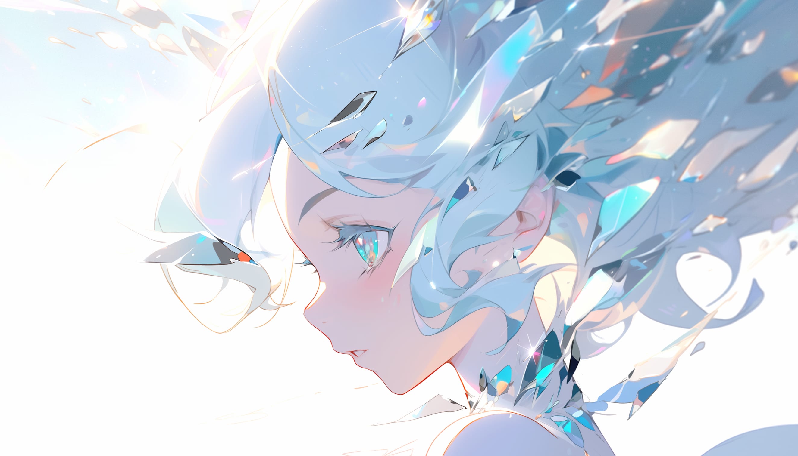 Anime Girl Crystal Shards at 750 x 1334 iPhone 6 size wallpapers HD quality