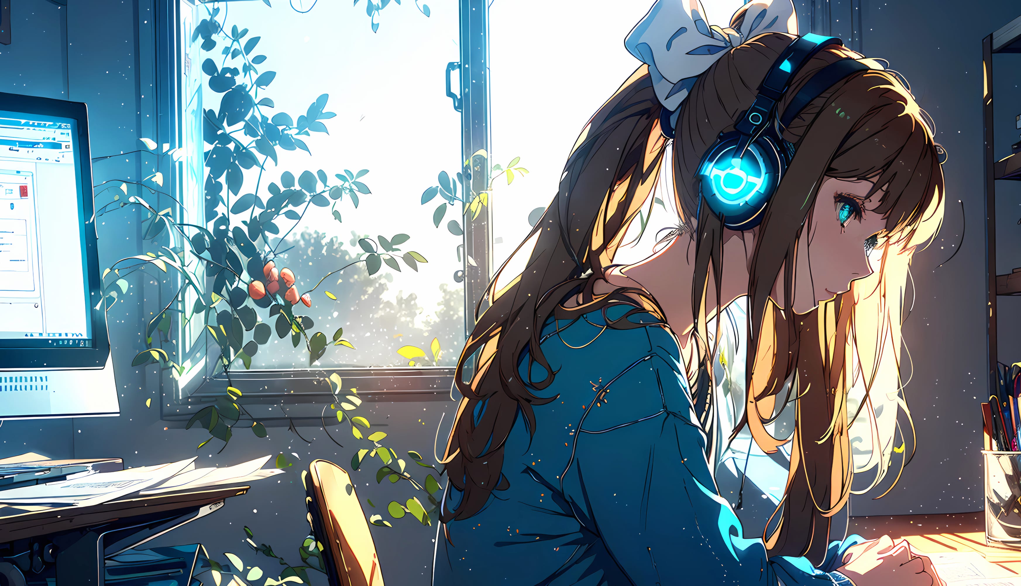 Anime Girl Lofi Aesthetic at 2560 x 1440 HD size wallpapers HD quality