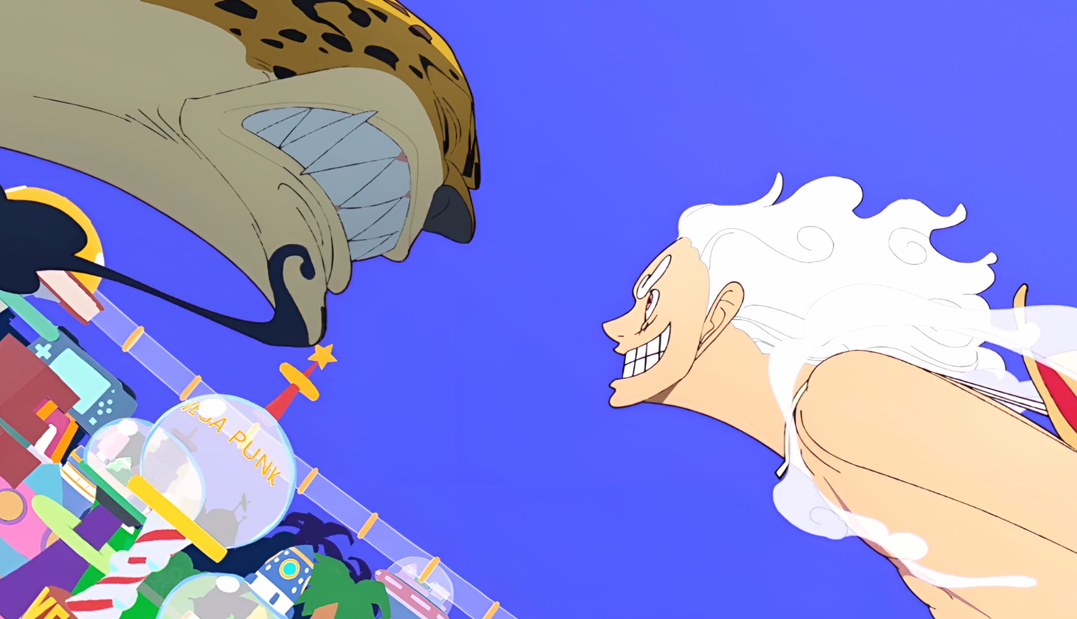 Anime One Piece Rob Lucci Monkey D. Luffy Gear 5 (One Piece) at 1366 x 768 HD size wallpapers HD quality