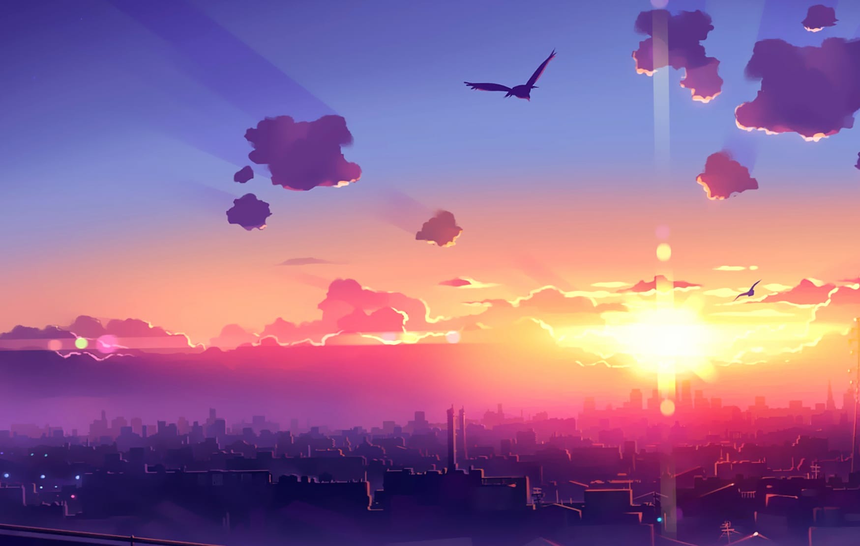 Anime Sunset Elegance - wallpapers HD quality