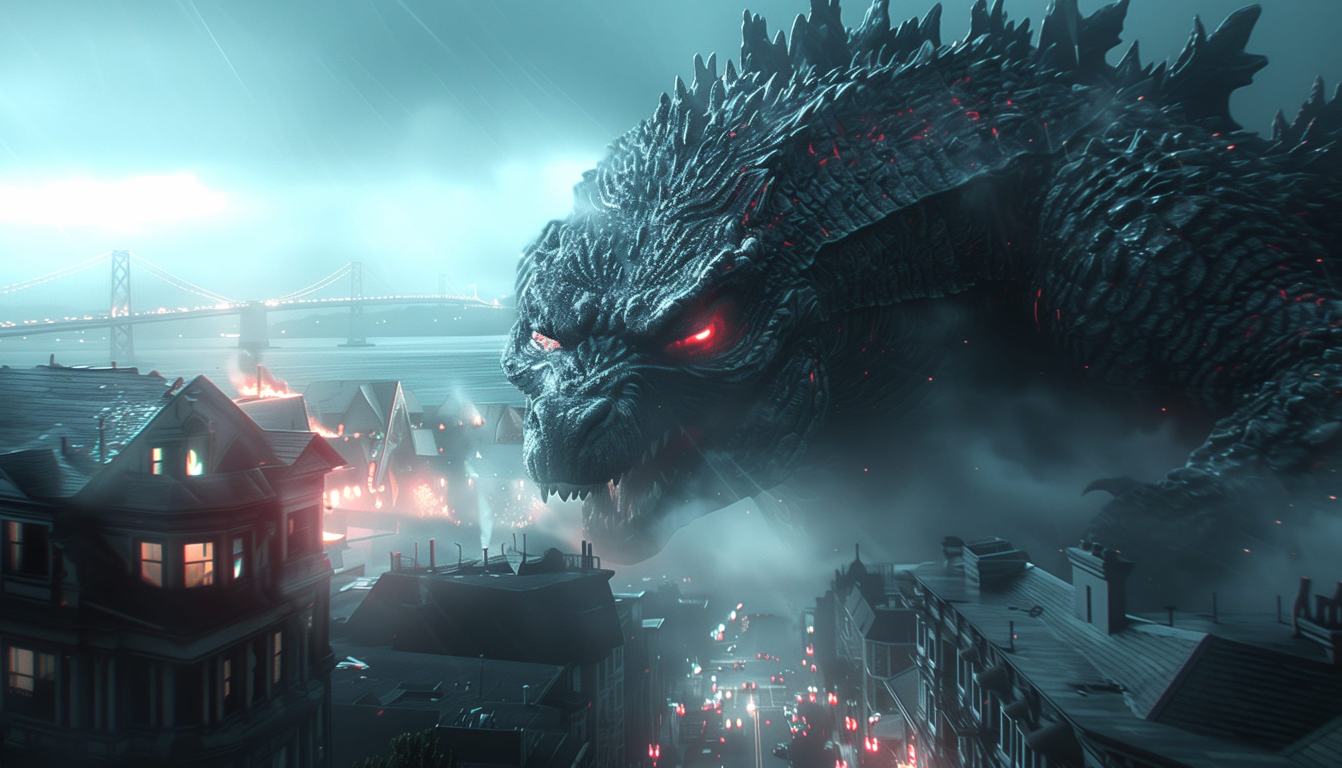 Apocalyptic Godzilla Post-Apocalyptic Movie Monster Background wallpapers HD quality