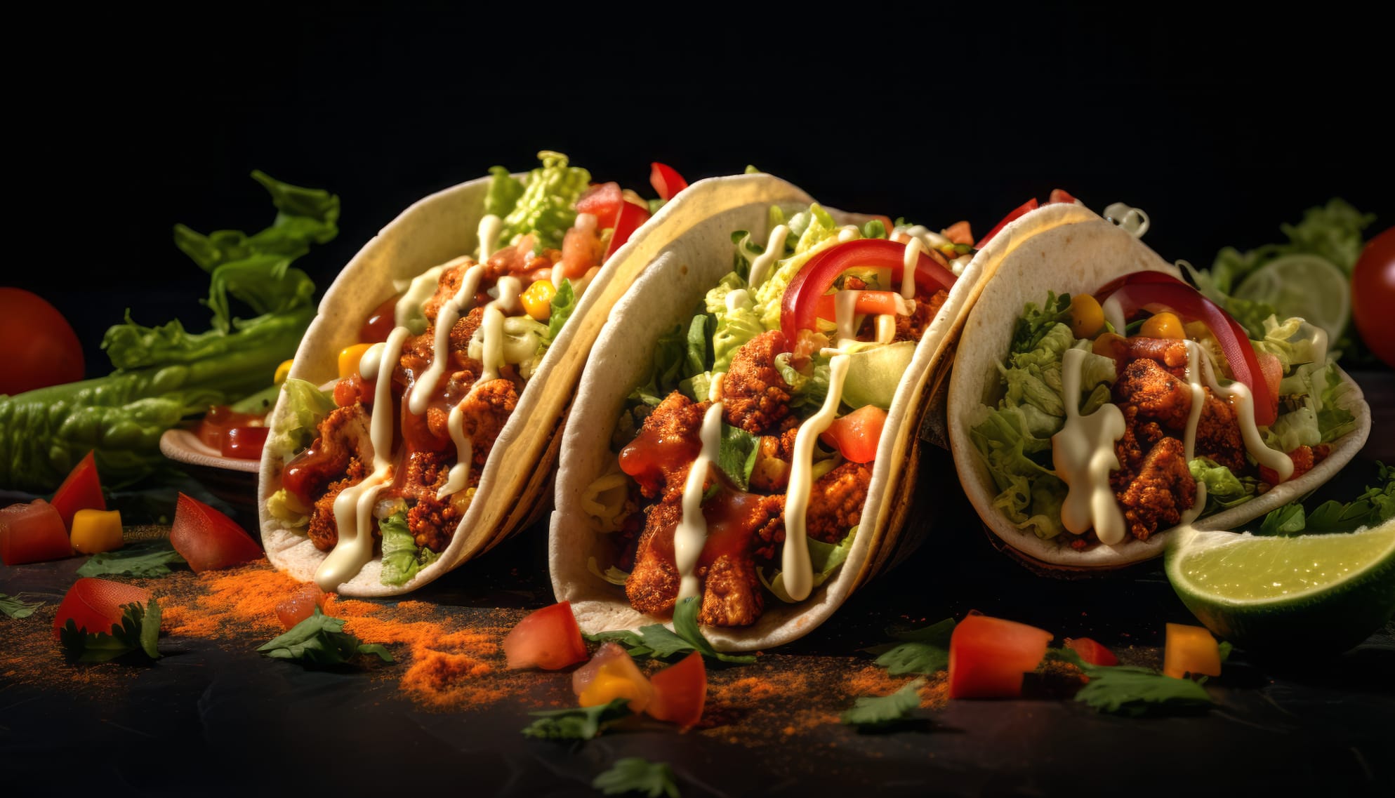 Appetizing Taco Feast at 1536 x 864 HD size wallpapers HD quality