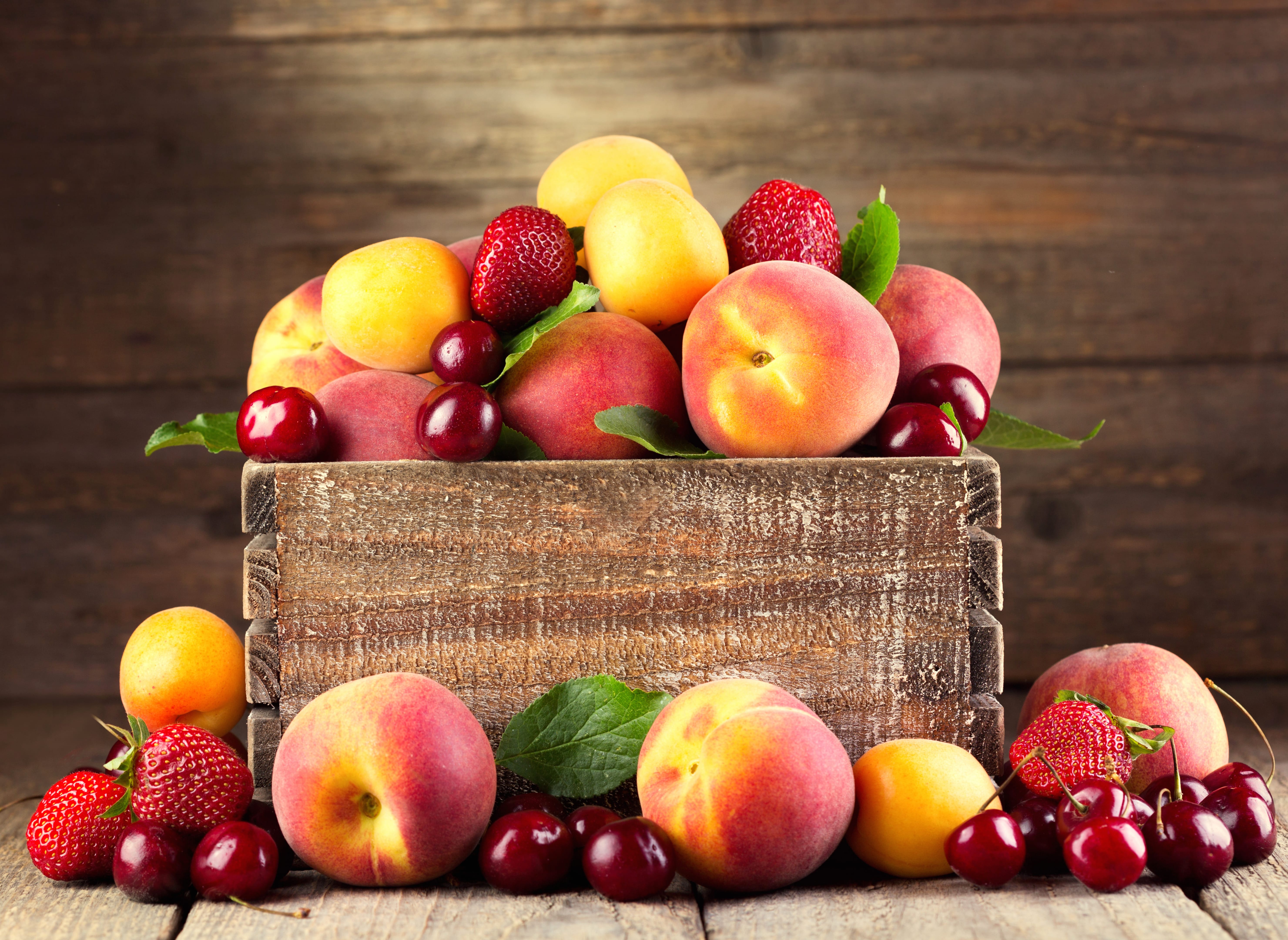 Apricot Peach Cherry Strawberry Food Fruit wallpapers HD quality