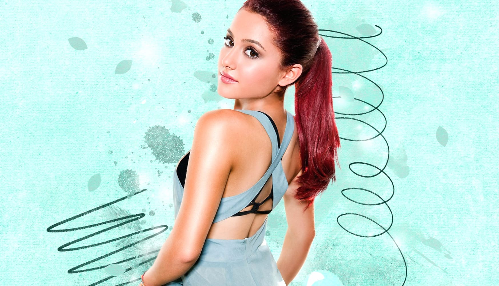 Ariana Grande A Stylish Icon in Vibrant Mint Green at 1024 x 1024 iPad size wallpapers HD quality