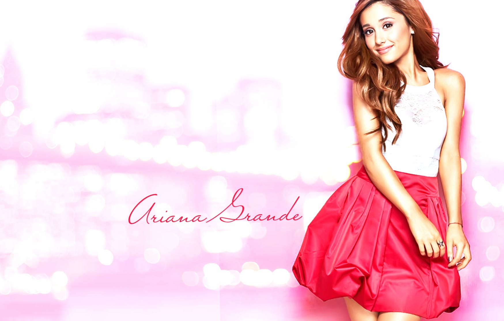 Ariana Grande Pink Cityscape wallpapers HD quality