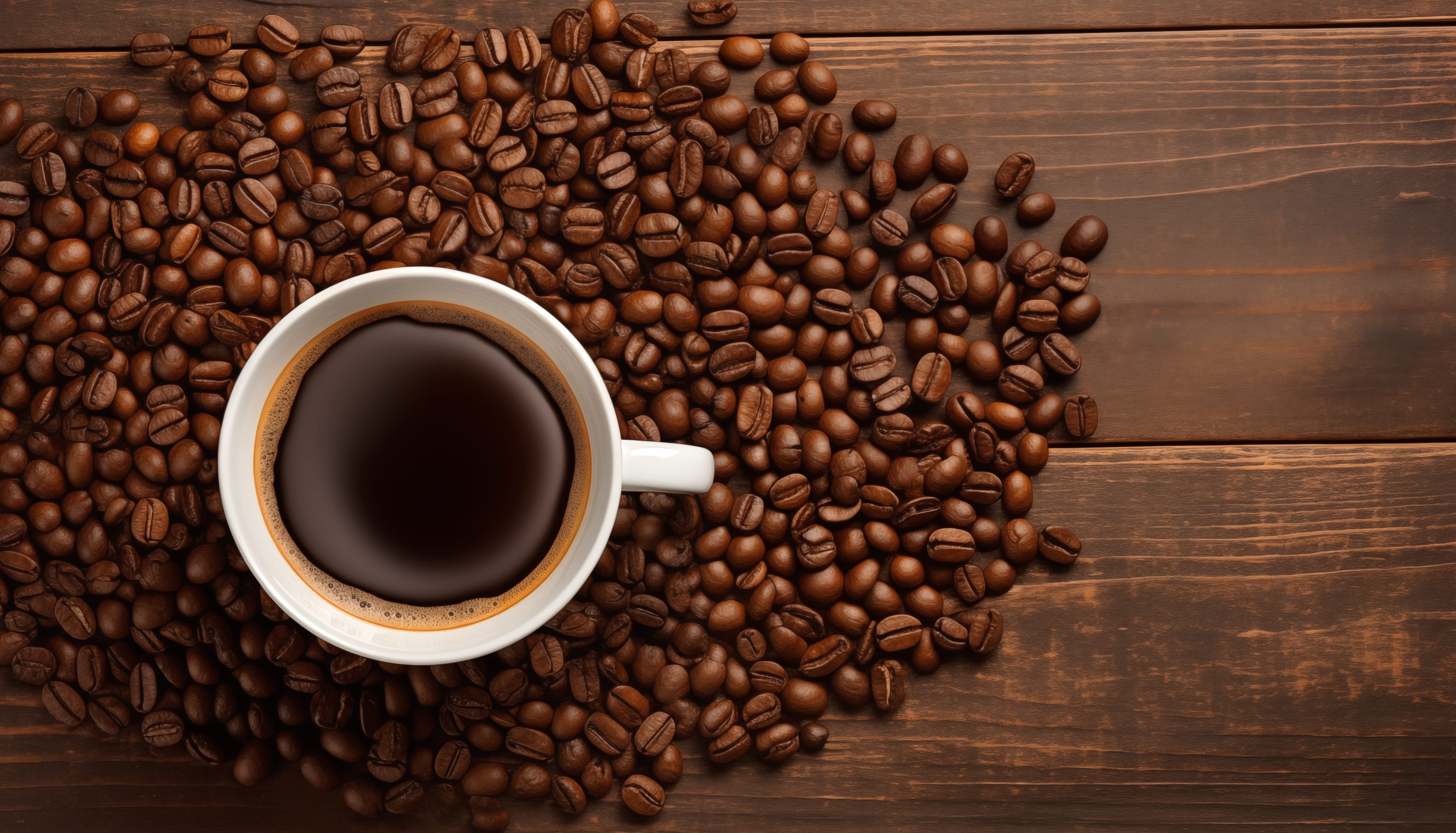 Aromatic Coffee Beans and Cup Wallpaper - HD Desktop Background wallpapers HD quality