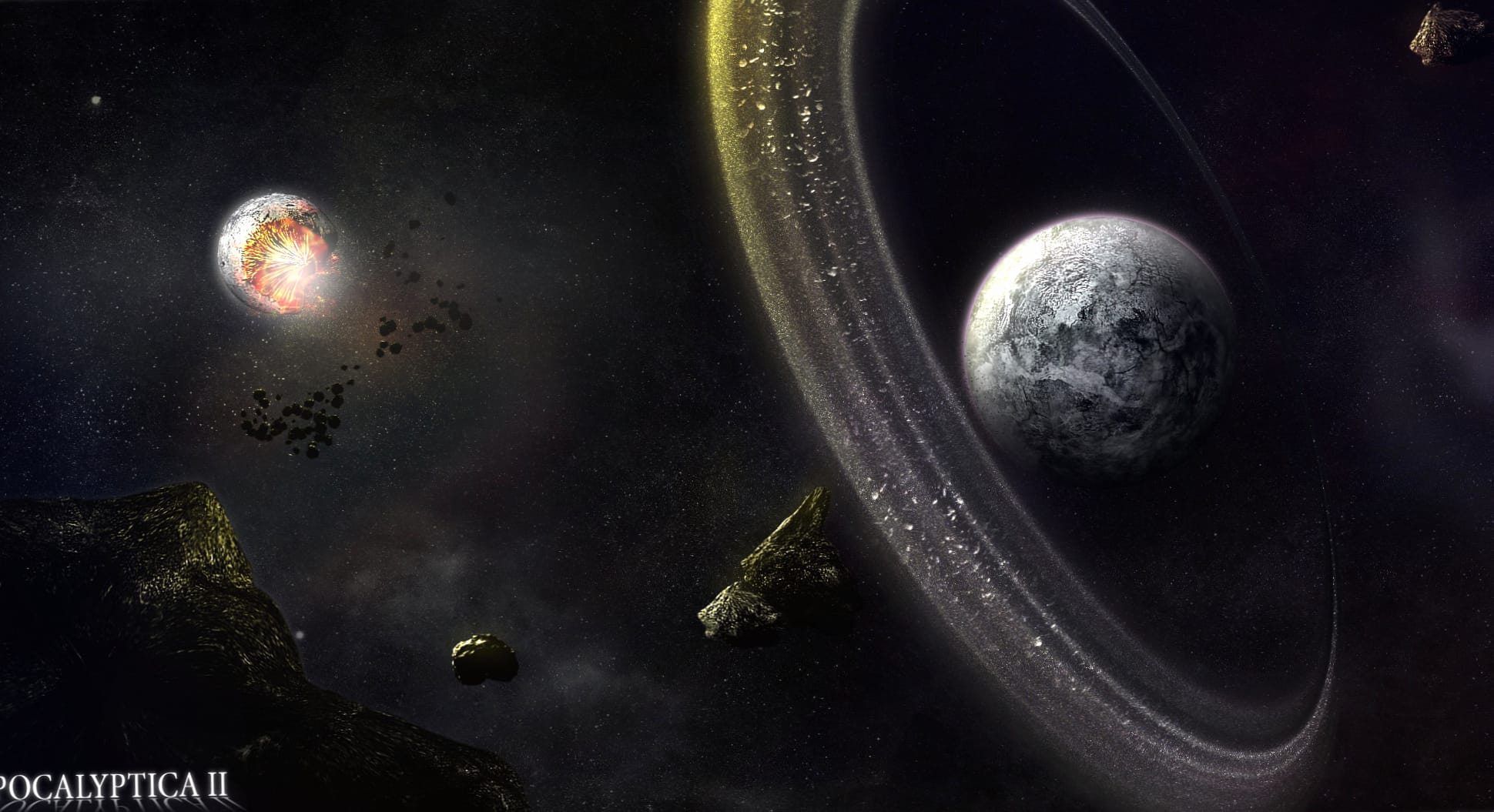 Asteroid Encounter HD Sci-Fi Space Wallpaper at 1366 x 768 HD size wallpapers HD quality