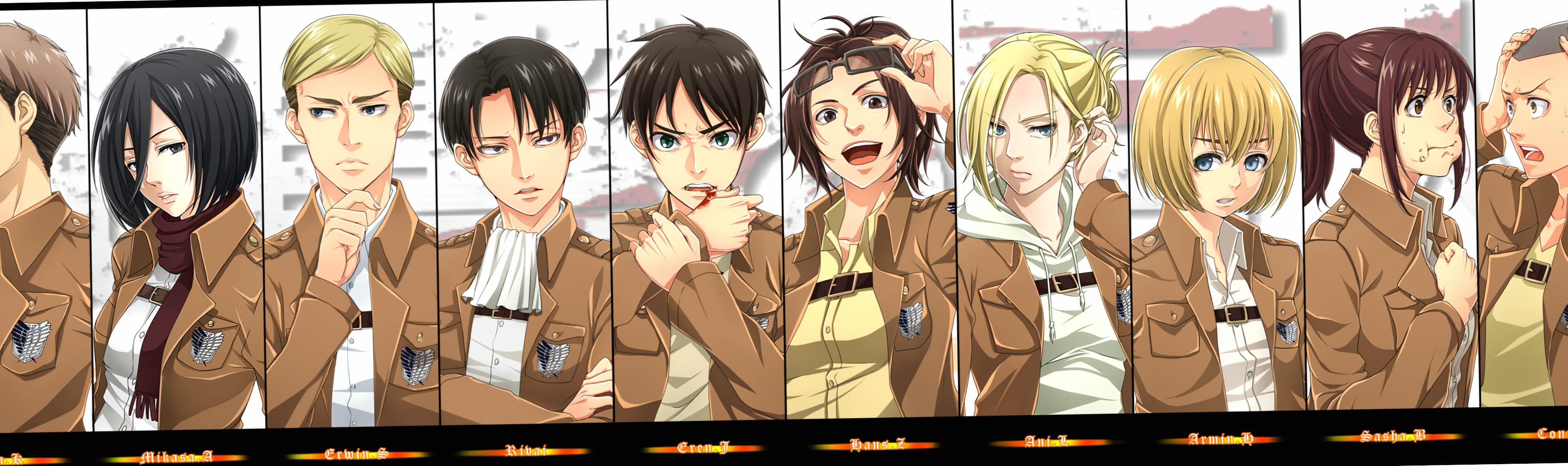 Attack on Titan Main Characters wallpapers HD quality