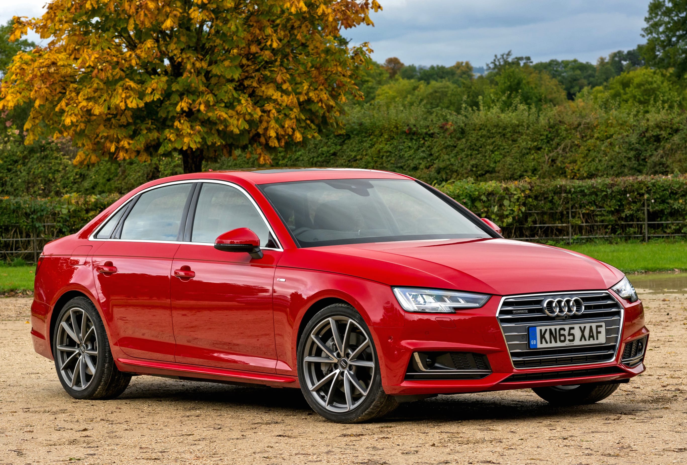 Audi A4 S Line A Stunning Vehicle in Red at 1024 x 1024 iPad size wallpapers HD quality