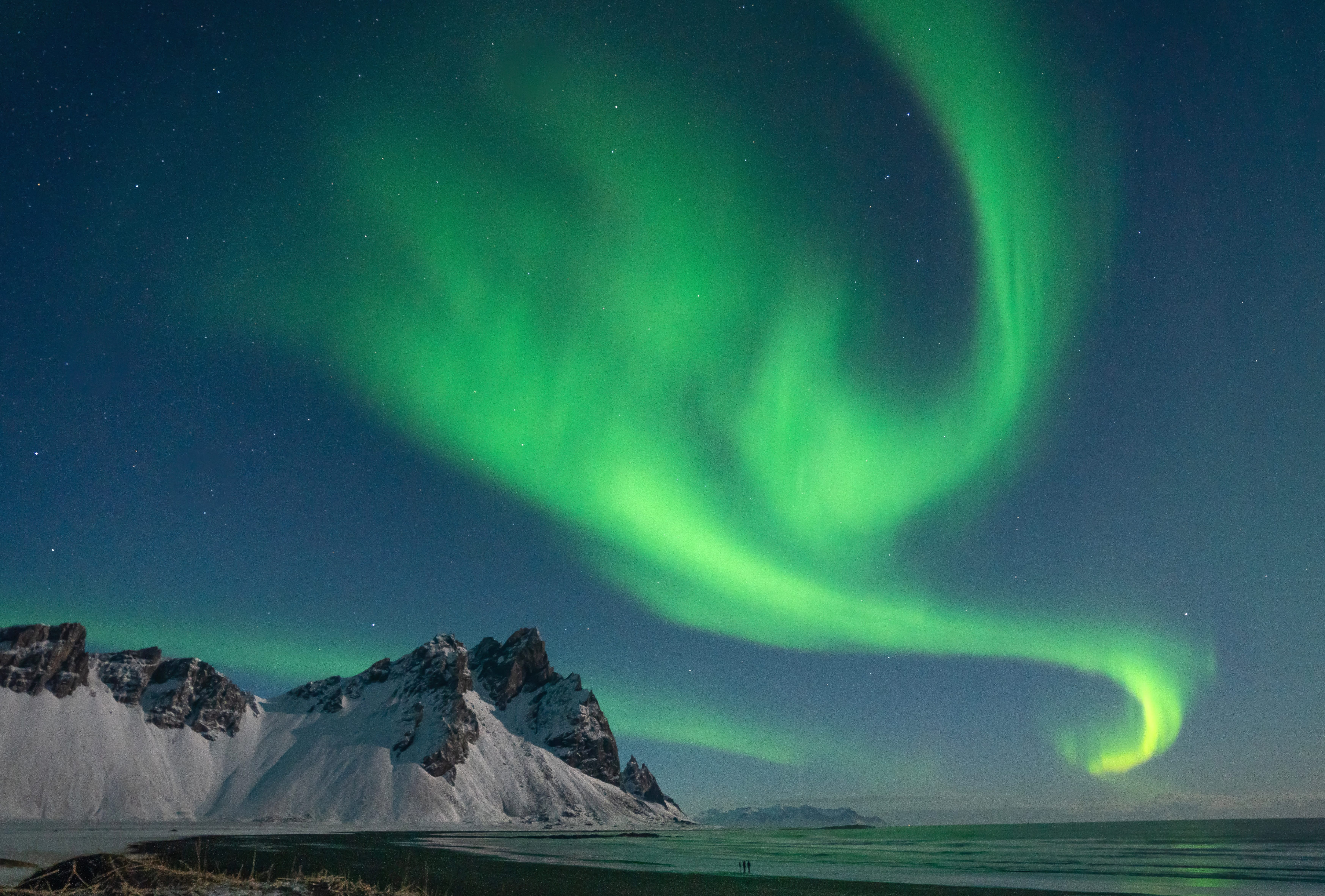 Aurora Borealis Nature Vestrahorn wallpapers HD quality