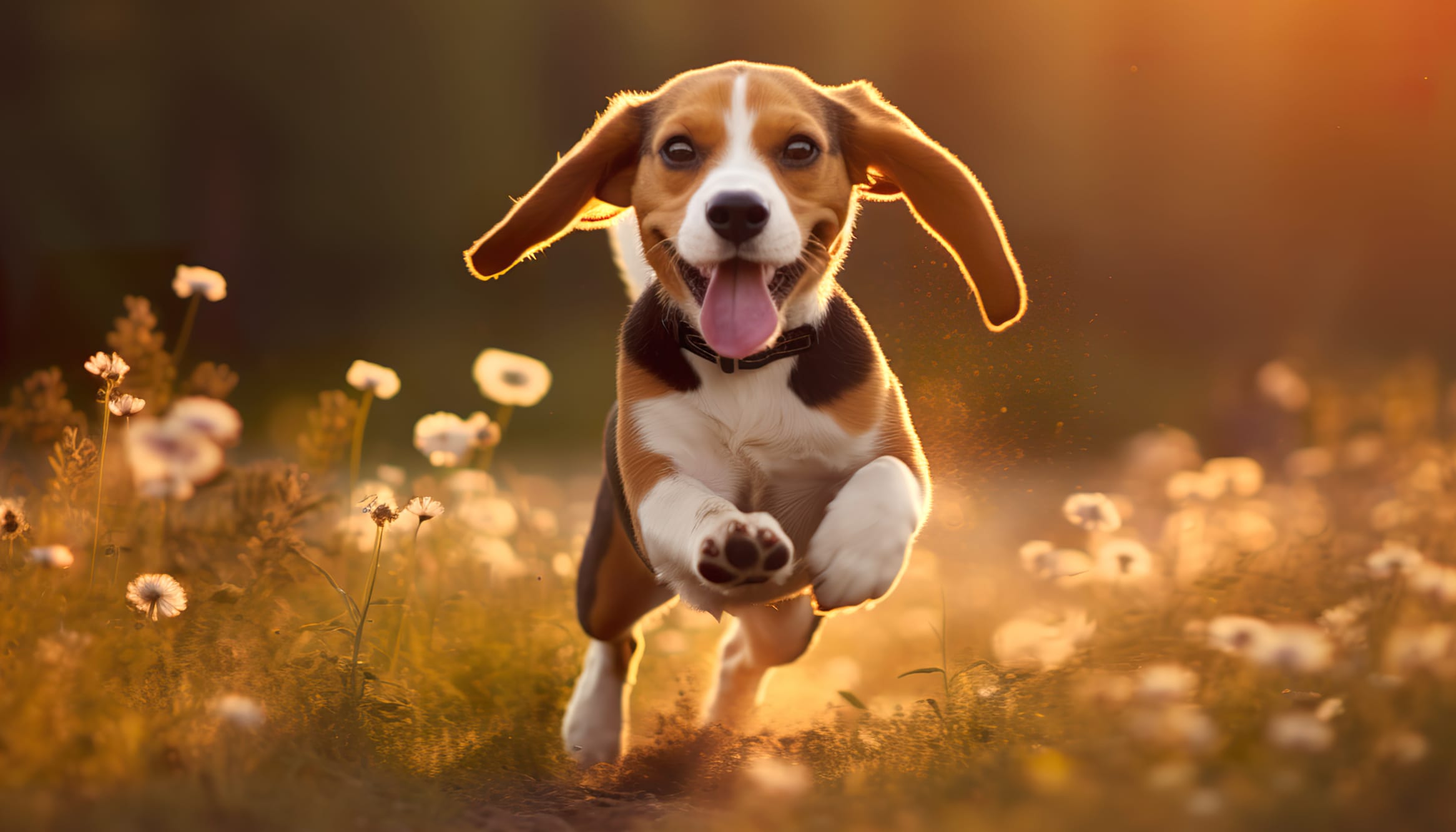 Beagle Dog Playing In The Park Wallpaper at 320 x 480 iPhone size wallpapers HD quality