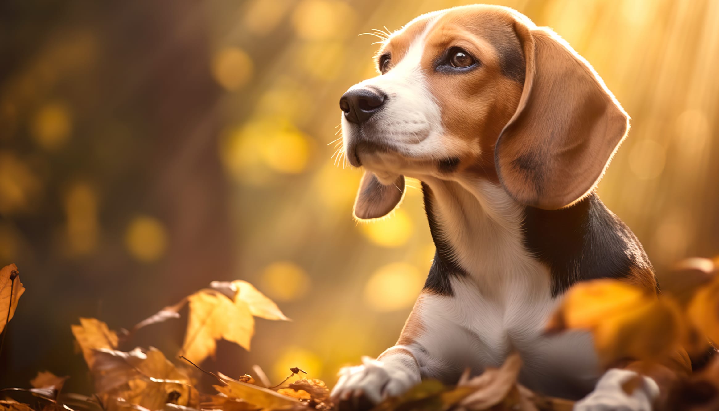 Beagle Dog With Sunlight Wallpaper at 1152 x 864 size wallpapers HD quality