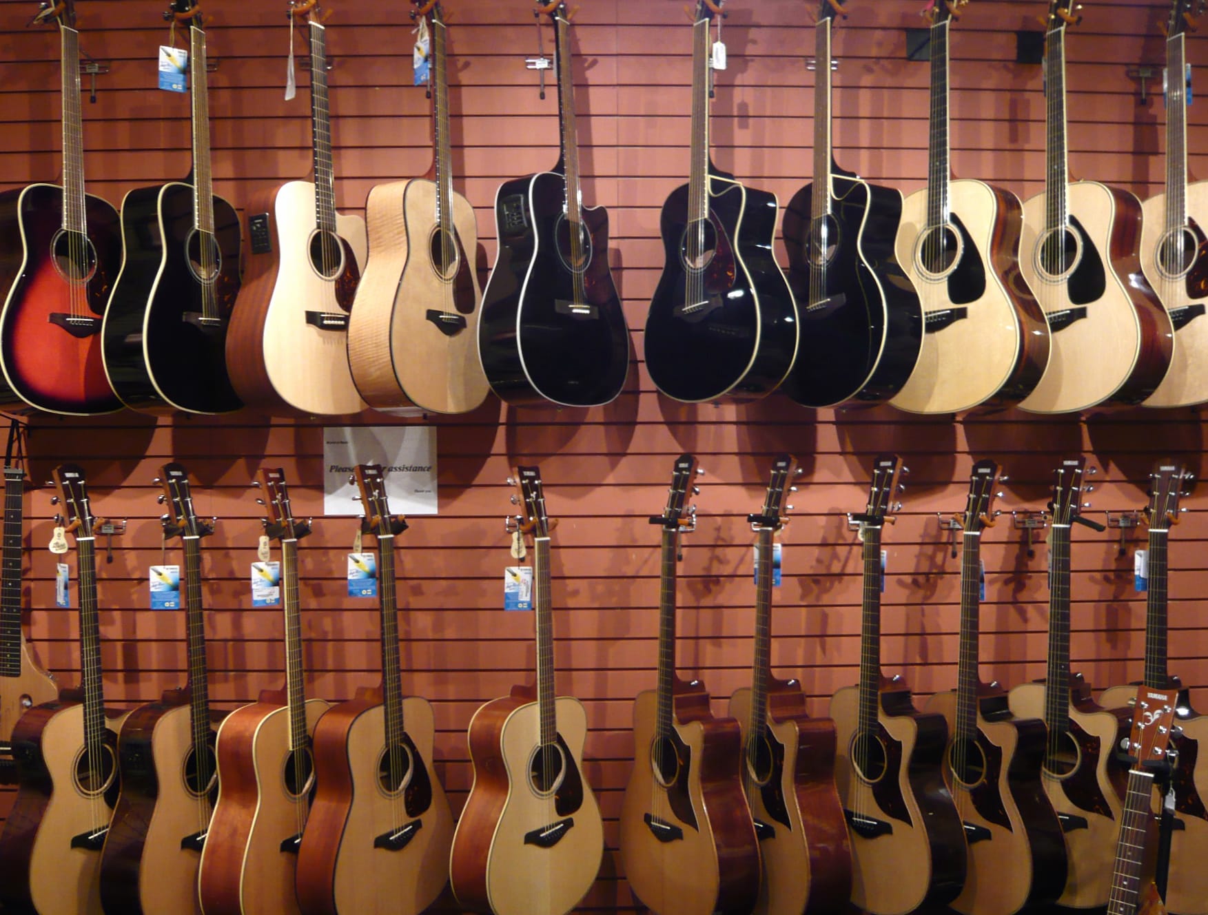 Beautiful Selection of Guitars in a Music Shop wallpapers HD quality