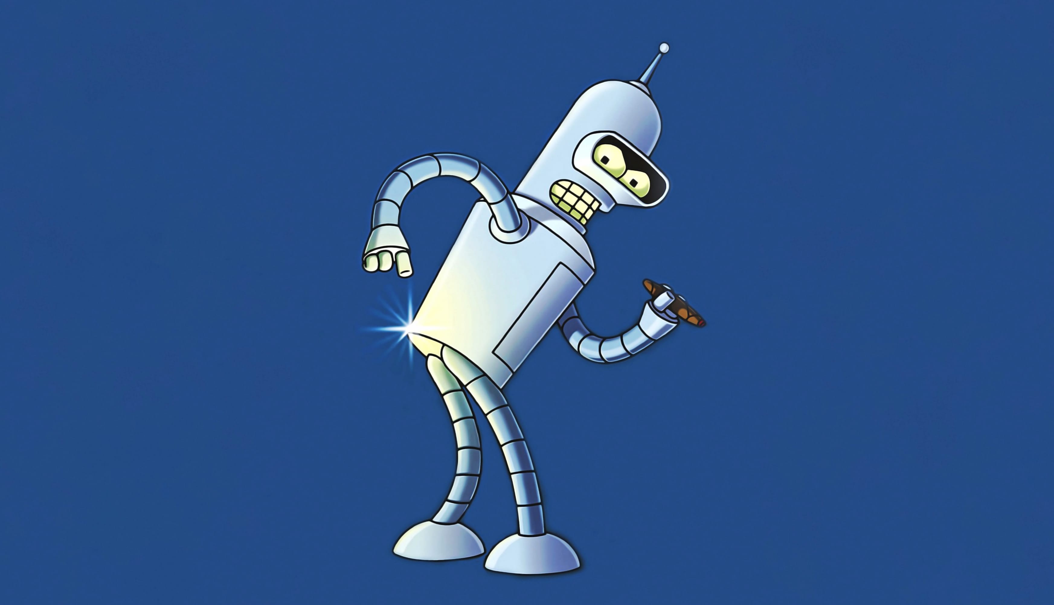 Bender (Futurama) Blue background at 2048 x 2048 iPad size wallpapers HD quality