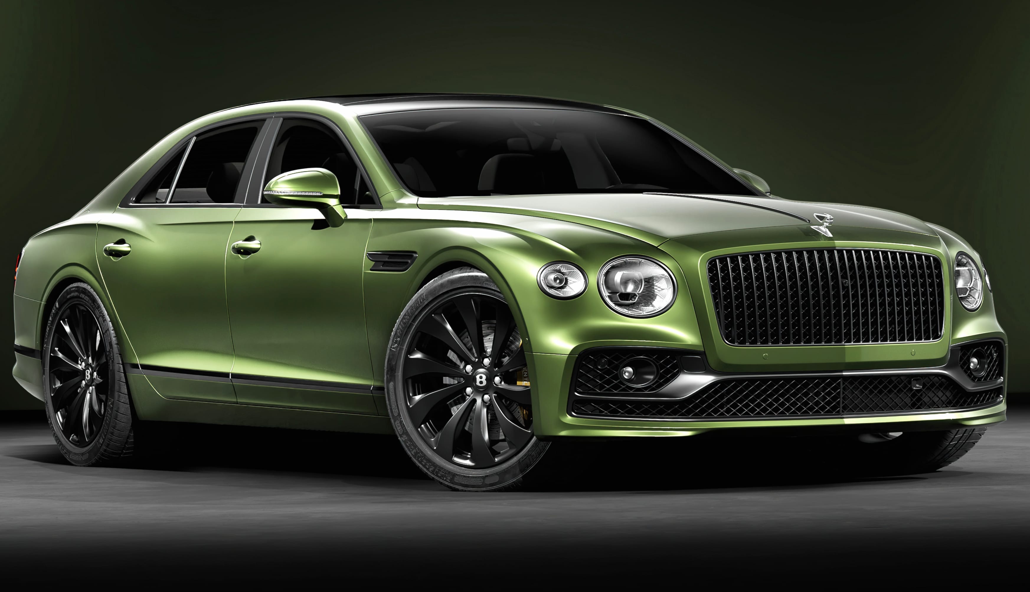 Bentley Flying Spur Green aesthetic at 640 x 1136 iPhone 5 size wallpapers HD quality