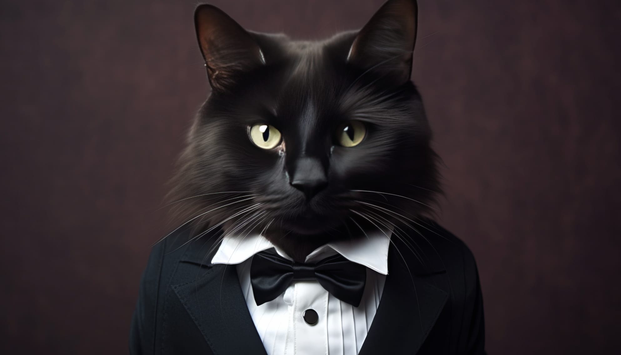 Black Cat in Tuxedo wallpapers HD quality