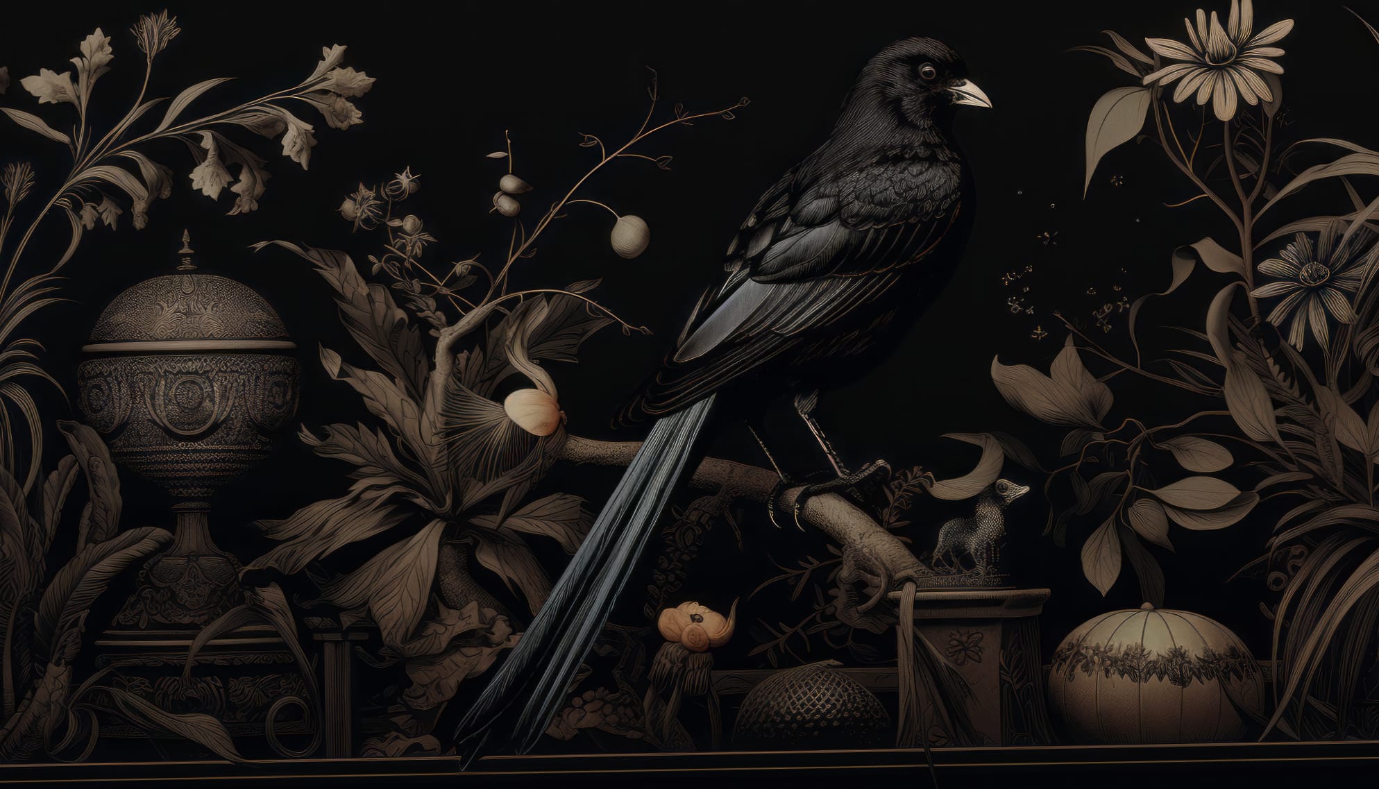 Black Crow Aesthetic at 1536 x 864 HD size wallpapers HD quality