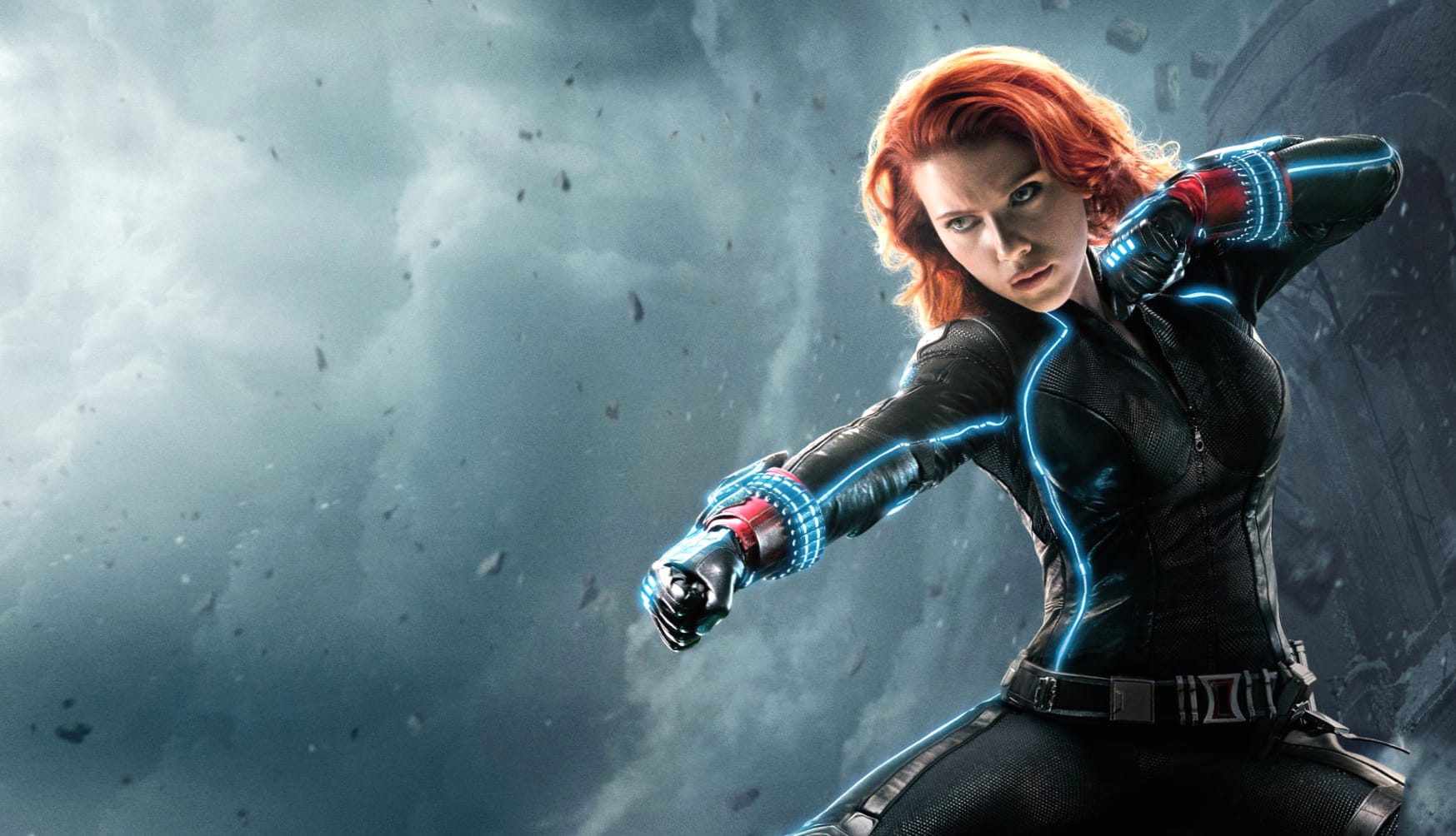 Black Widow in Action Avengers Age of Ultron at 640 x 1136 iPhone 5 size wallpapers HD quality